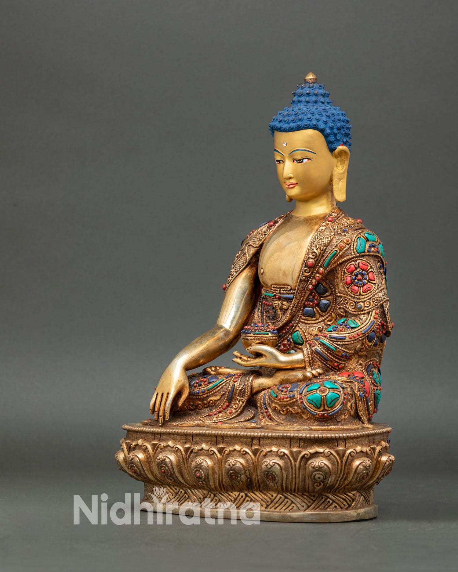 Shakyamuni Buddha Statue | Gold-Gilded Historical Buddha Sculpture