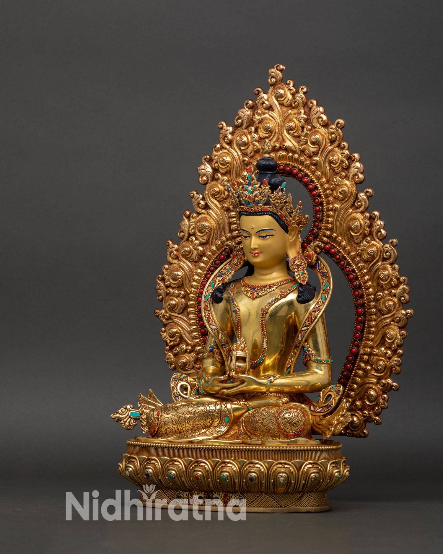Bodhisattva Amitayus Statue | Hand-Carved Nepalese Art