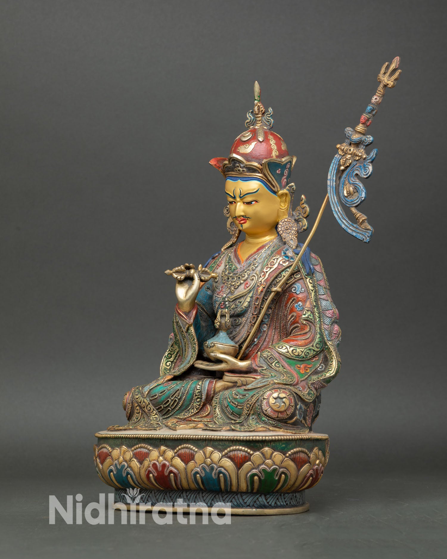 Tsokye Dorje Statue | Hand-Painted Copper Himalayan Sculpture