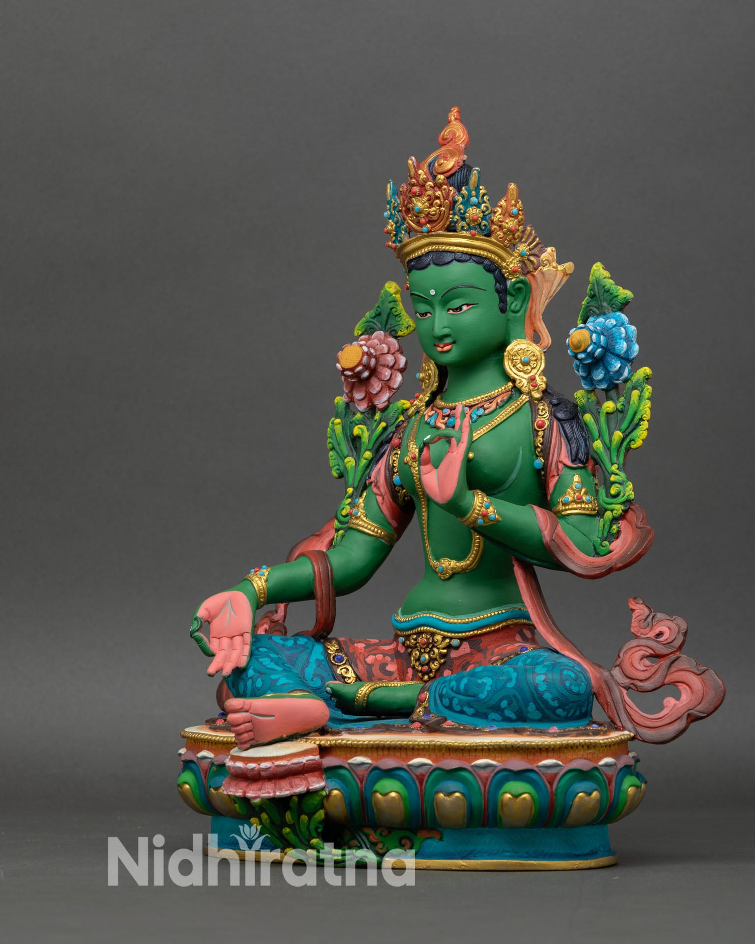 Mother Green Tara Statue for Home Altar and Sacred Decor