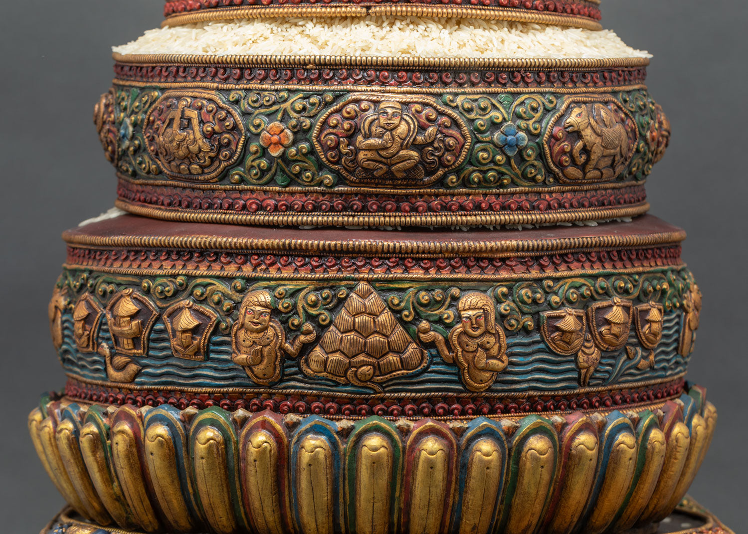 12-Inch Mandala Offering Set | Handcrafted Buddhist Altar Offering