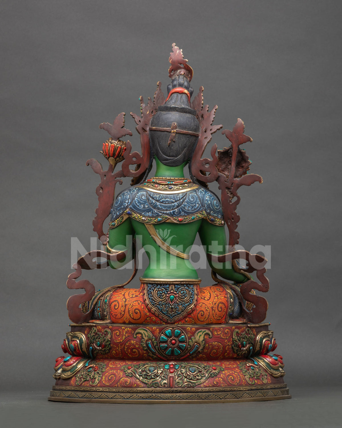Vibrant Green Tara Sculpture – Handcrafted Nepali Buddhist Art