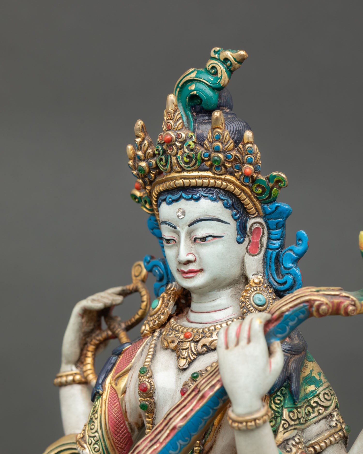Beautiful Goddess Saraswati Sculpture | Handcrafted in Nepal