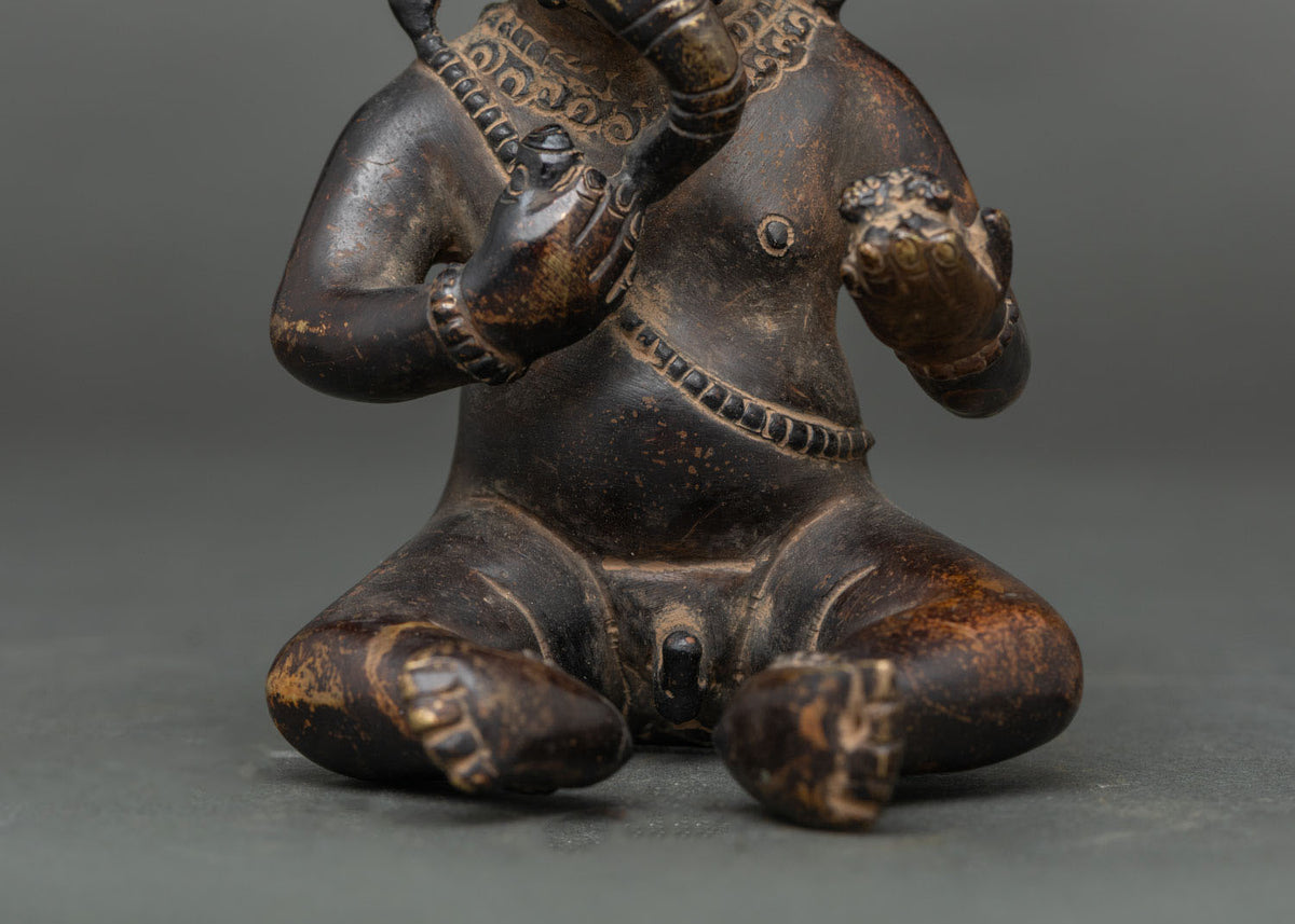 Little Ganesh Statue | Oxidized Copper Buddhist Artwork