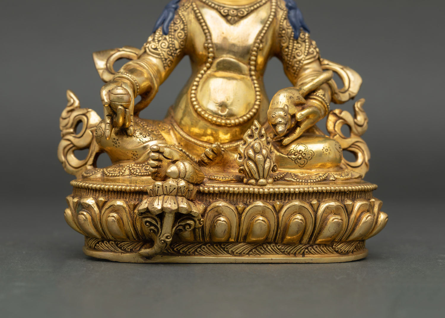 Golden Dzambhala Statue for Wealth and Spiritual Abundance