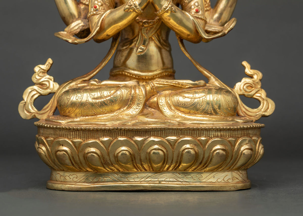 Chenrezig Statue from Nepal | Four-armed Bodhisattva for Compassion