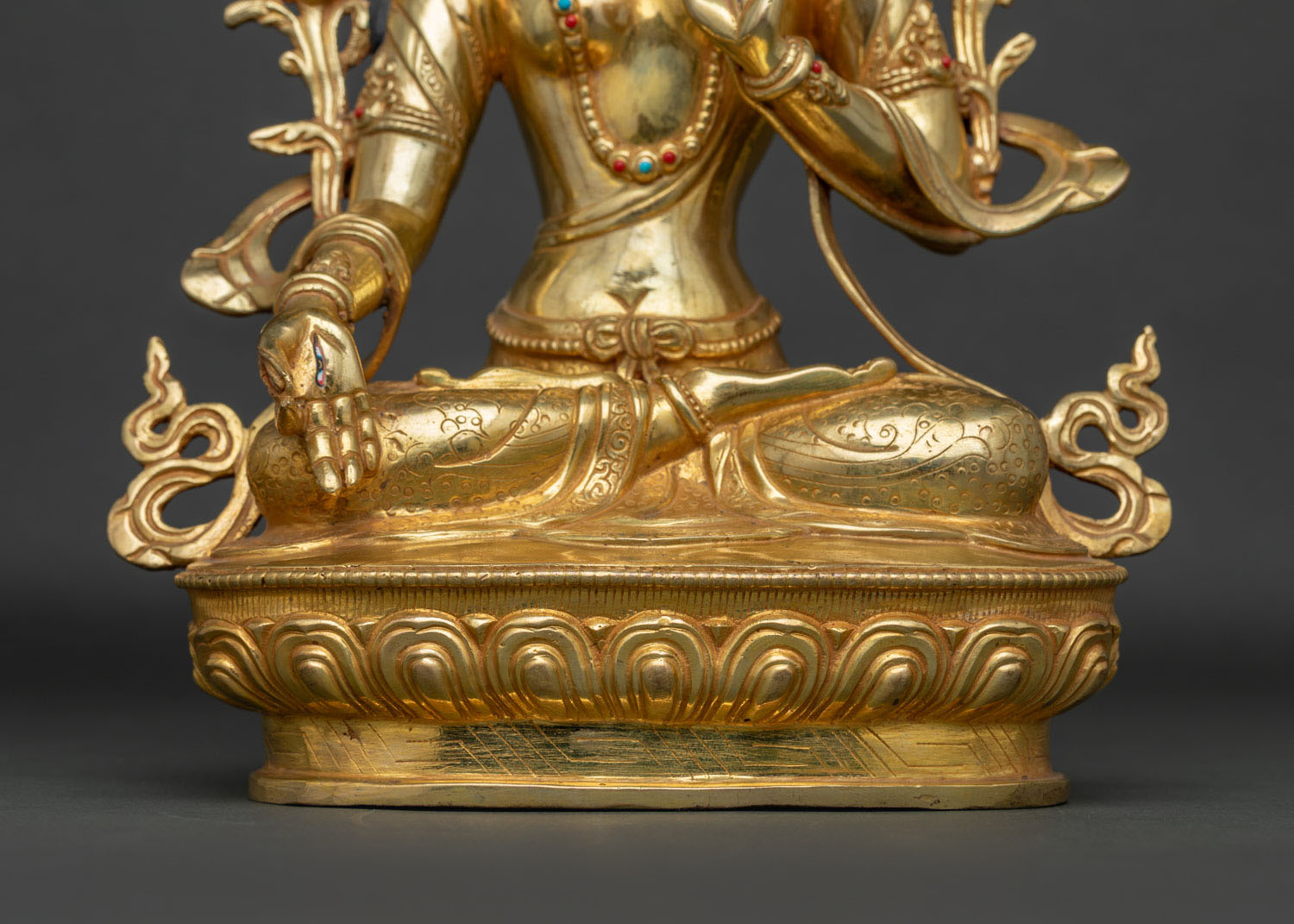 White Tara Statue | 24K Gold Fire Gilded Buddhist Artwork