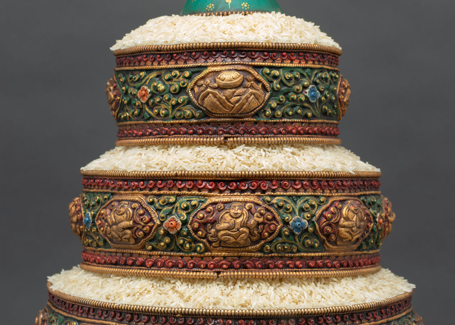 12-Inch Mandala Offering Set | Handcrafted Buddhist Altar Offering