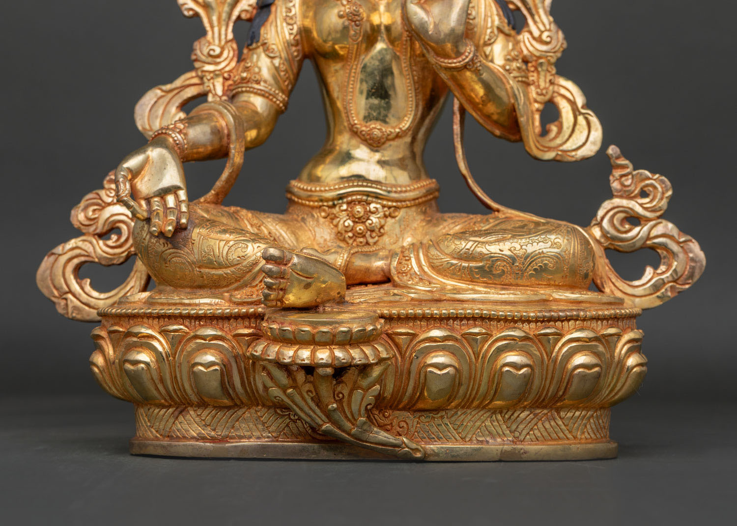 Green Tara Statue | Fine Newari Copper Artwork