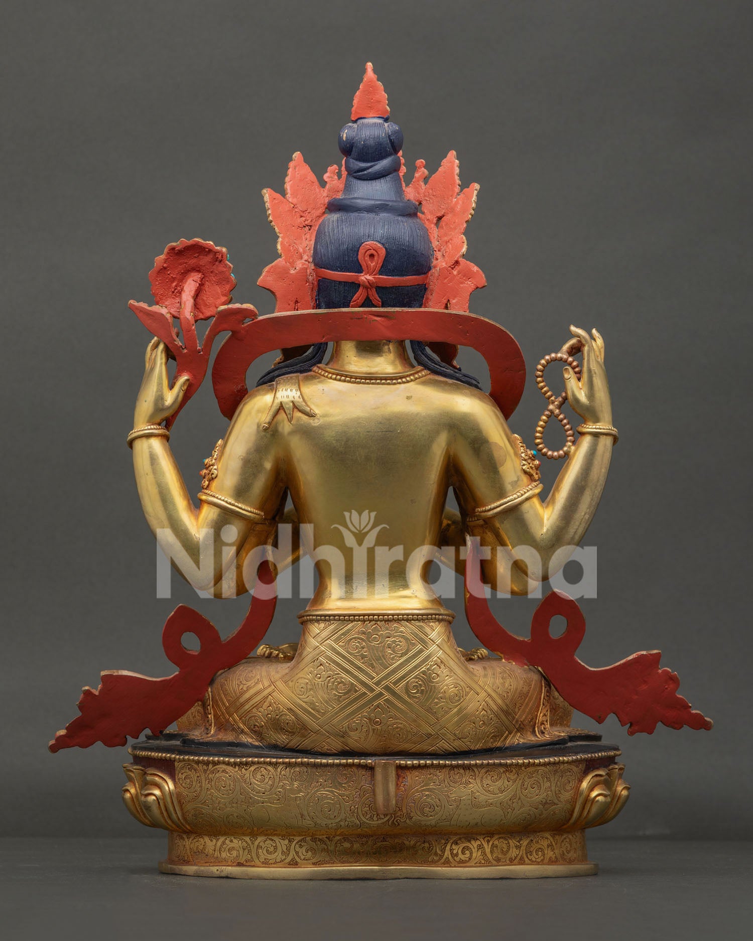Luxurious Chenrezig Statue | Four-armed Avalokiteshvara Meditation Art