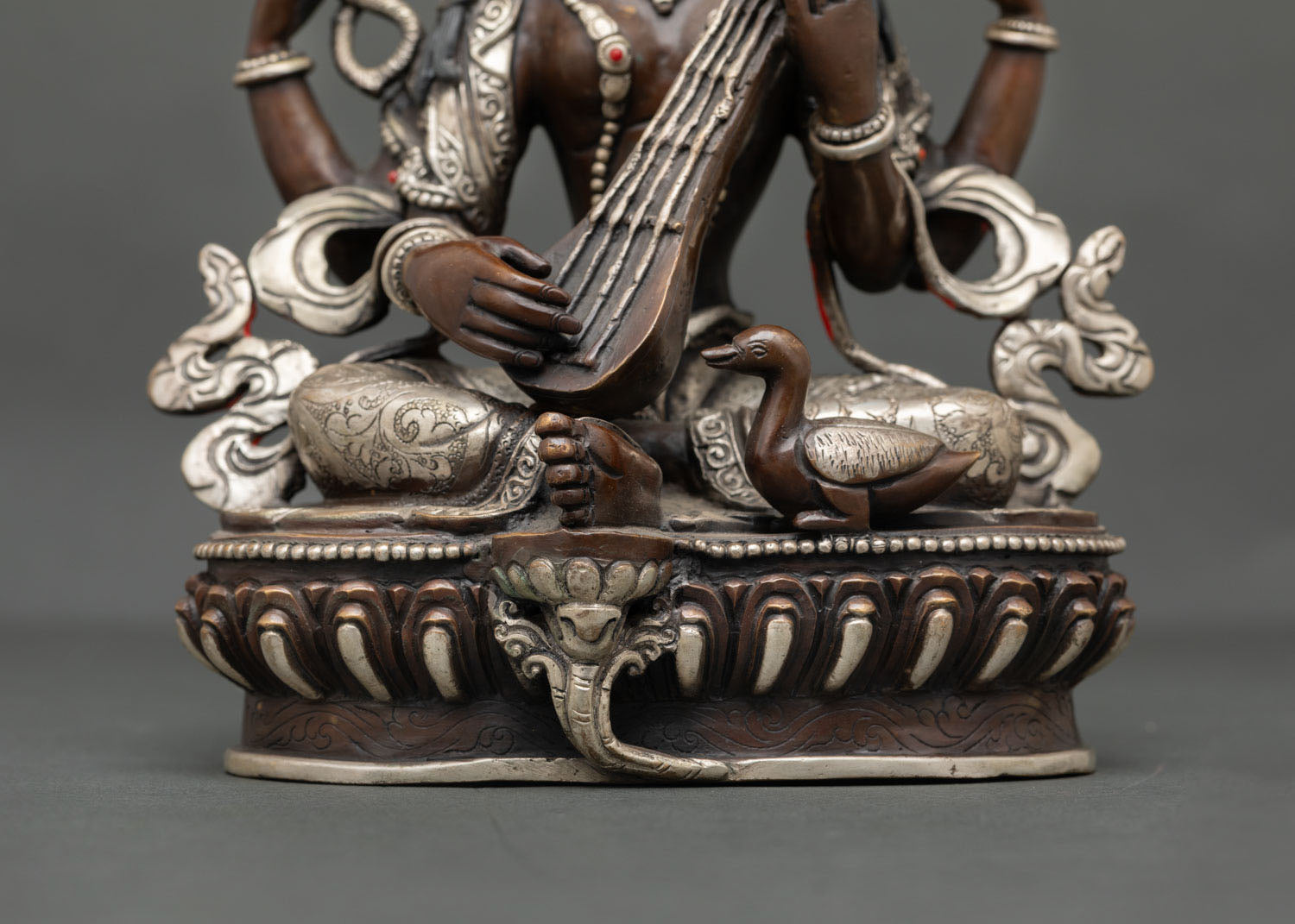 Elegant Saraswati | Handmade Copper Goddess of Knowledge
