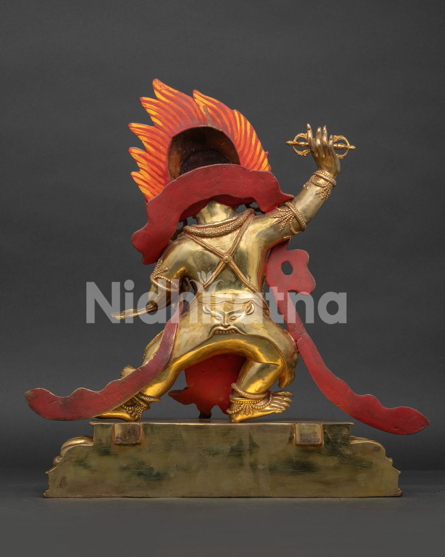 Vajrapani Statue | 24K Gold-Gilded Copper Art