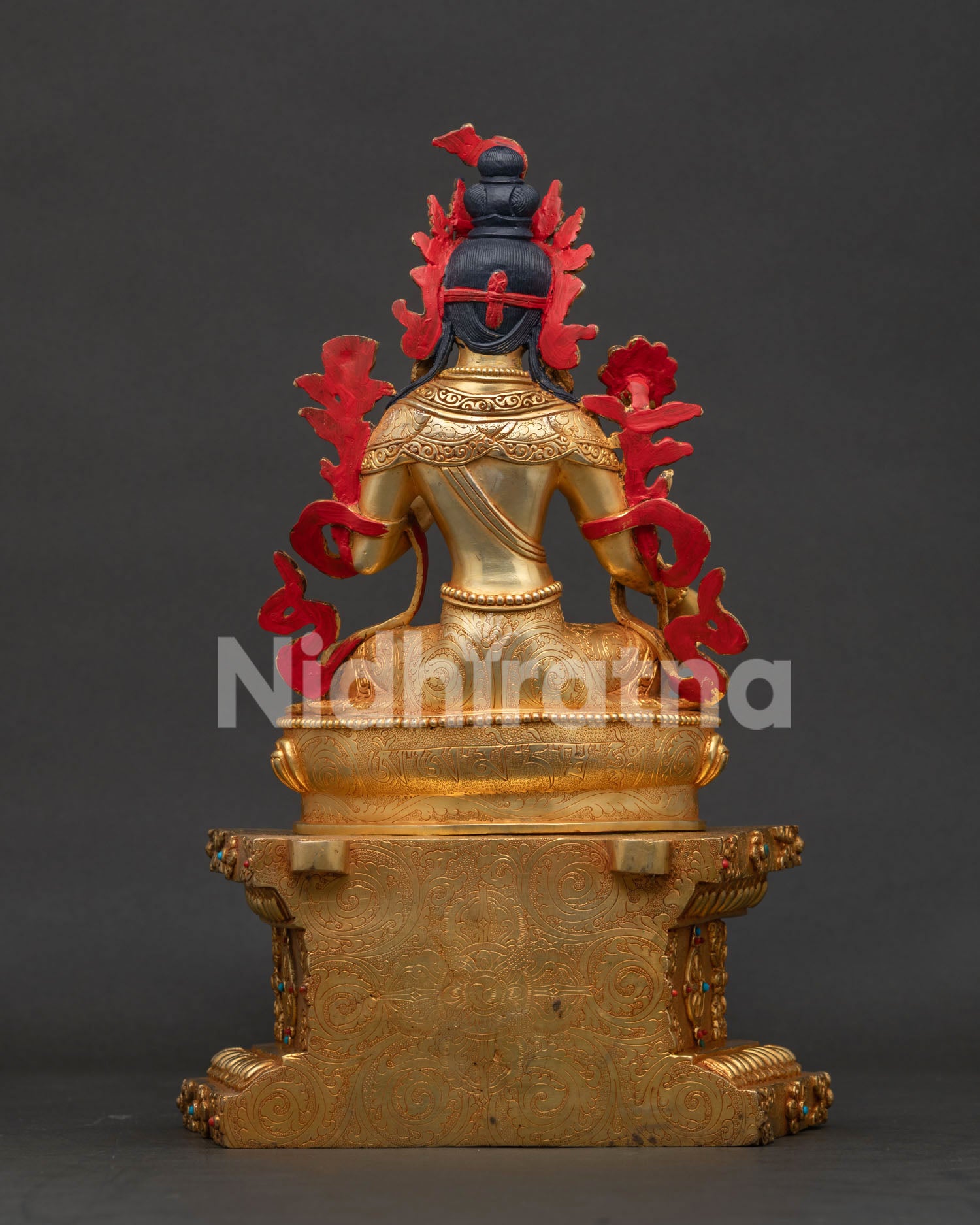 Green Tara with Throne Statue | Goddess of Compassion and Protection