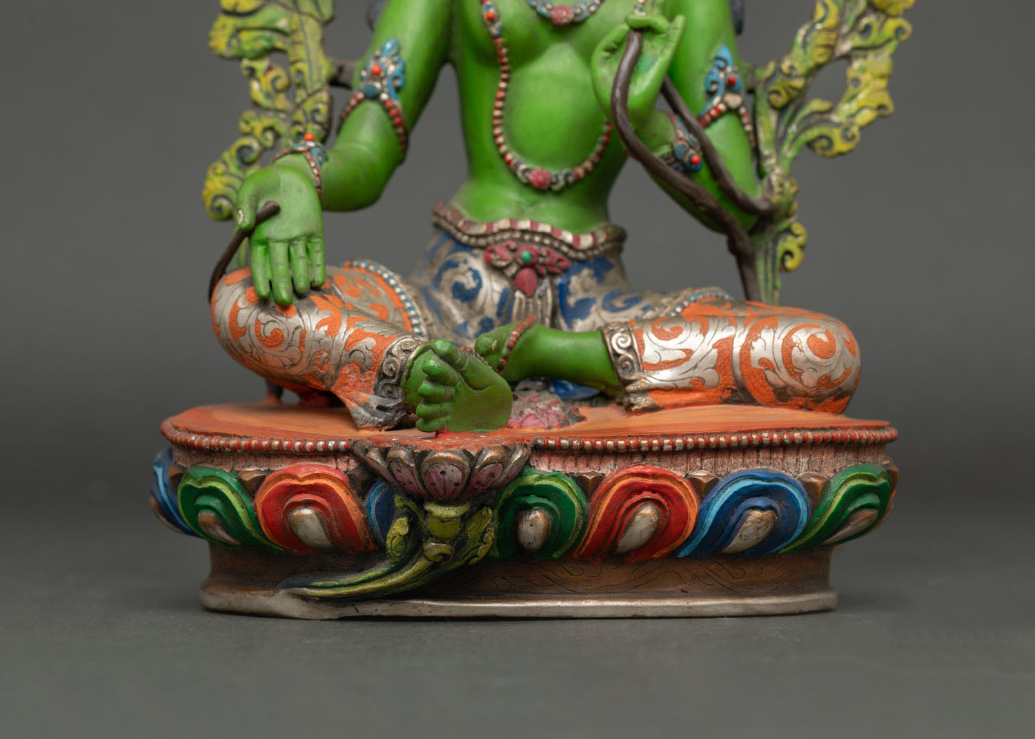 Green Tara Statue | Hand-Painted Buddhist Goddess Artwork