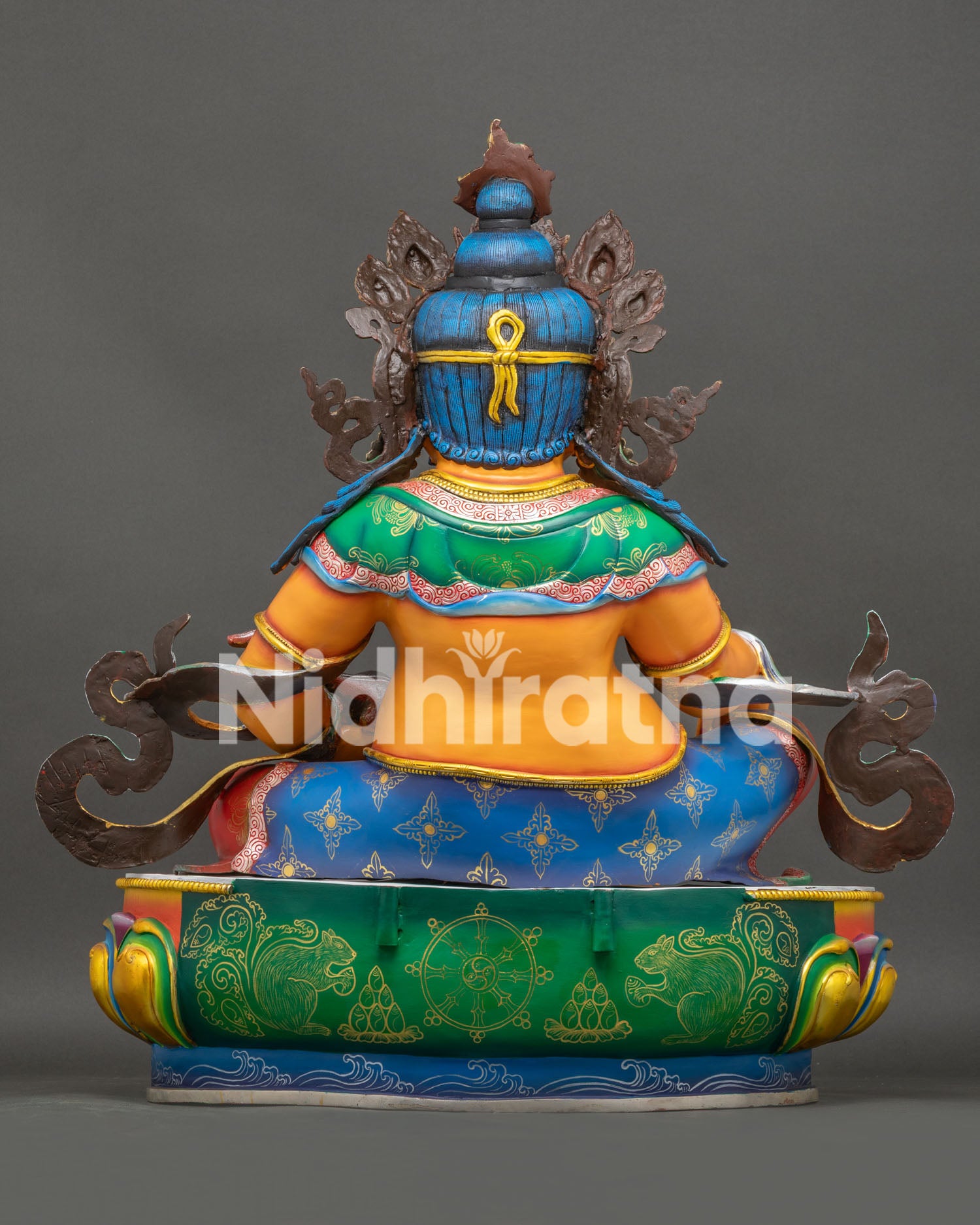 32" Yellow Dzambhala Statue | Exceptional Buddhist Nepali Artwork