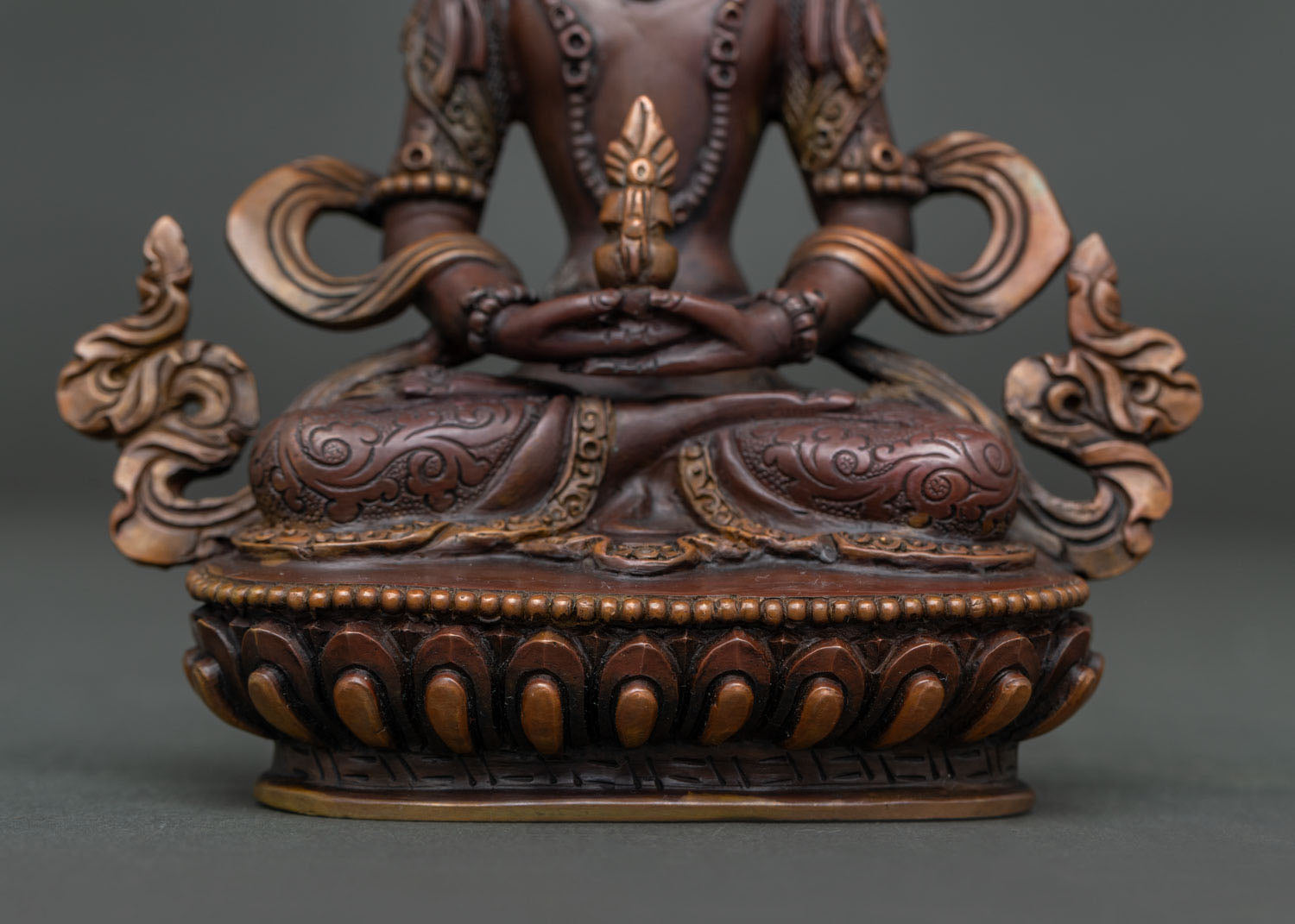 Oxidized Amitayus Statue | Sacred Buddhist Sculpture