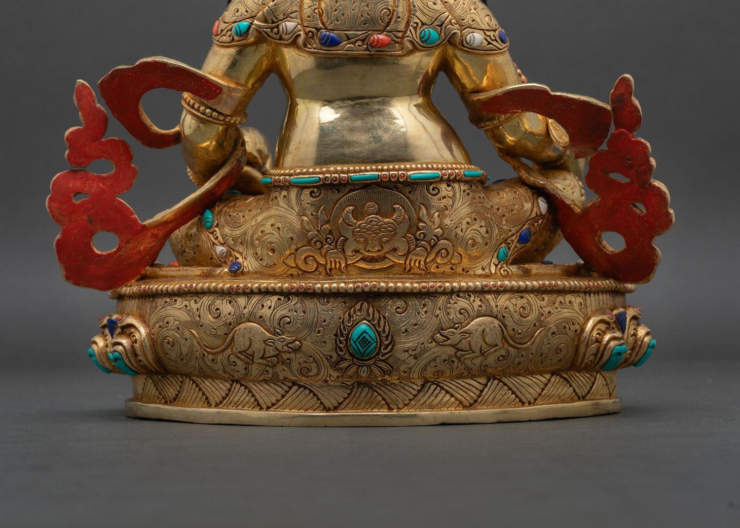 Dzambhala Wealth Deity | Gold Gilded Buddhist Statue