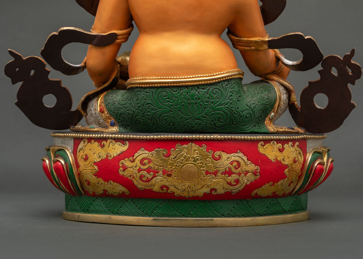 Yellow Dzambhala Figurine | Buddhist Wealth Sculpture of Nepal