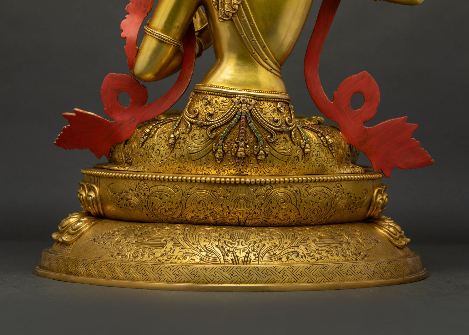 Large Size Manjushri Statue | 24K Gold Fire-Gilded Copper Sculpture