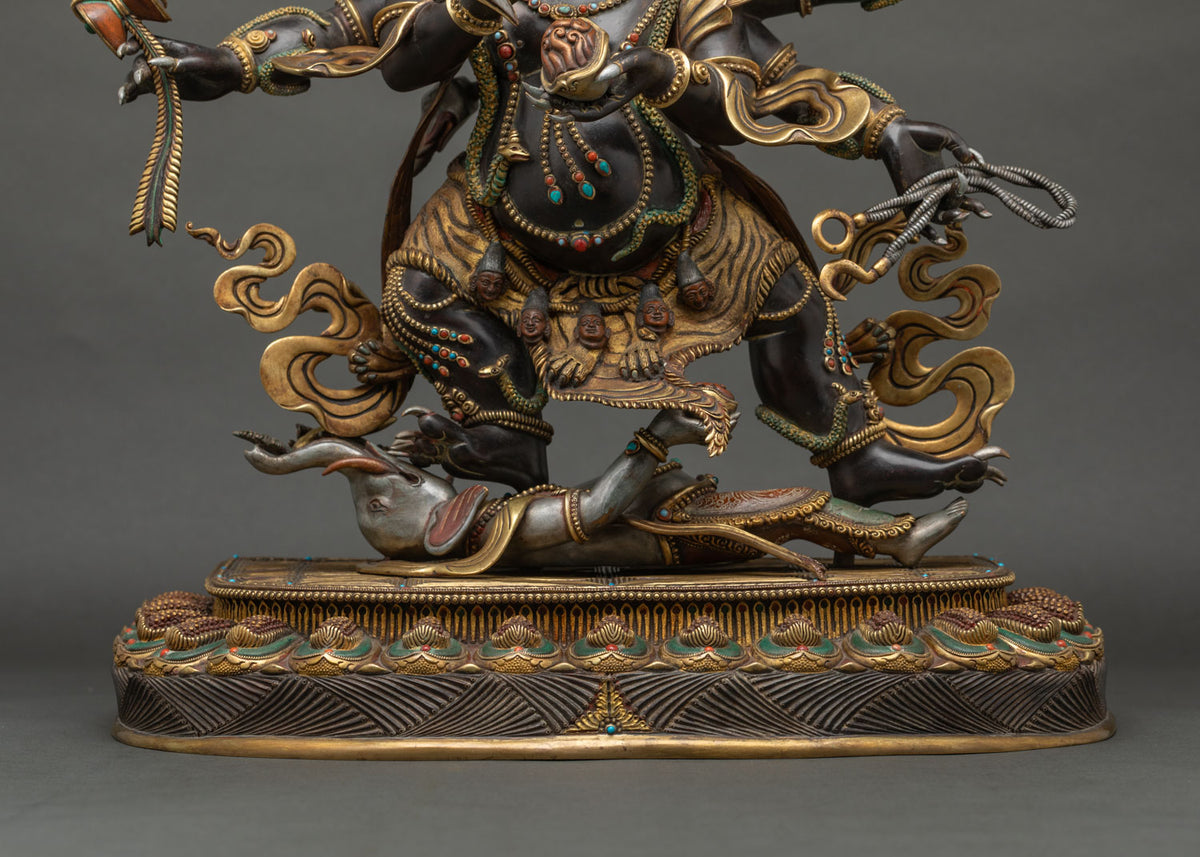 Authentic Six Armed Mahakala Copper Statue | Handmade in Nepal