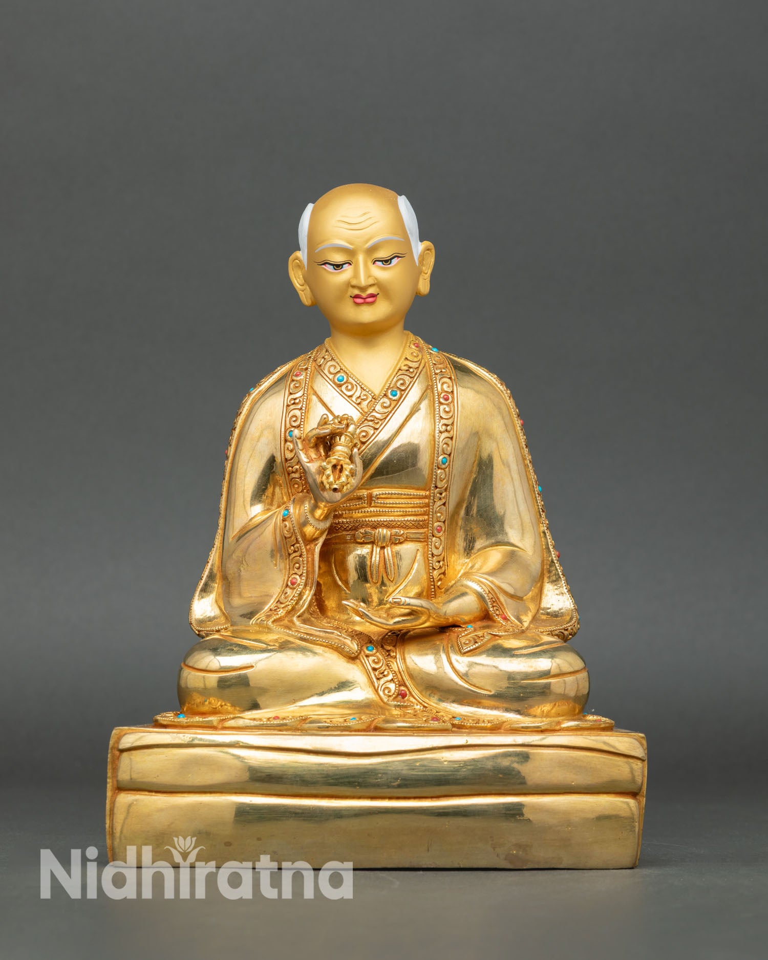 Five Shakya Master Statue Set - Himalayan Buddhist Lineage Figures