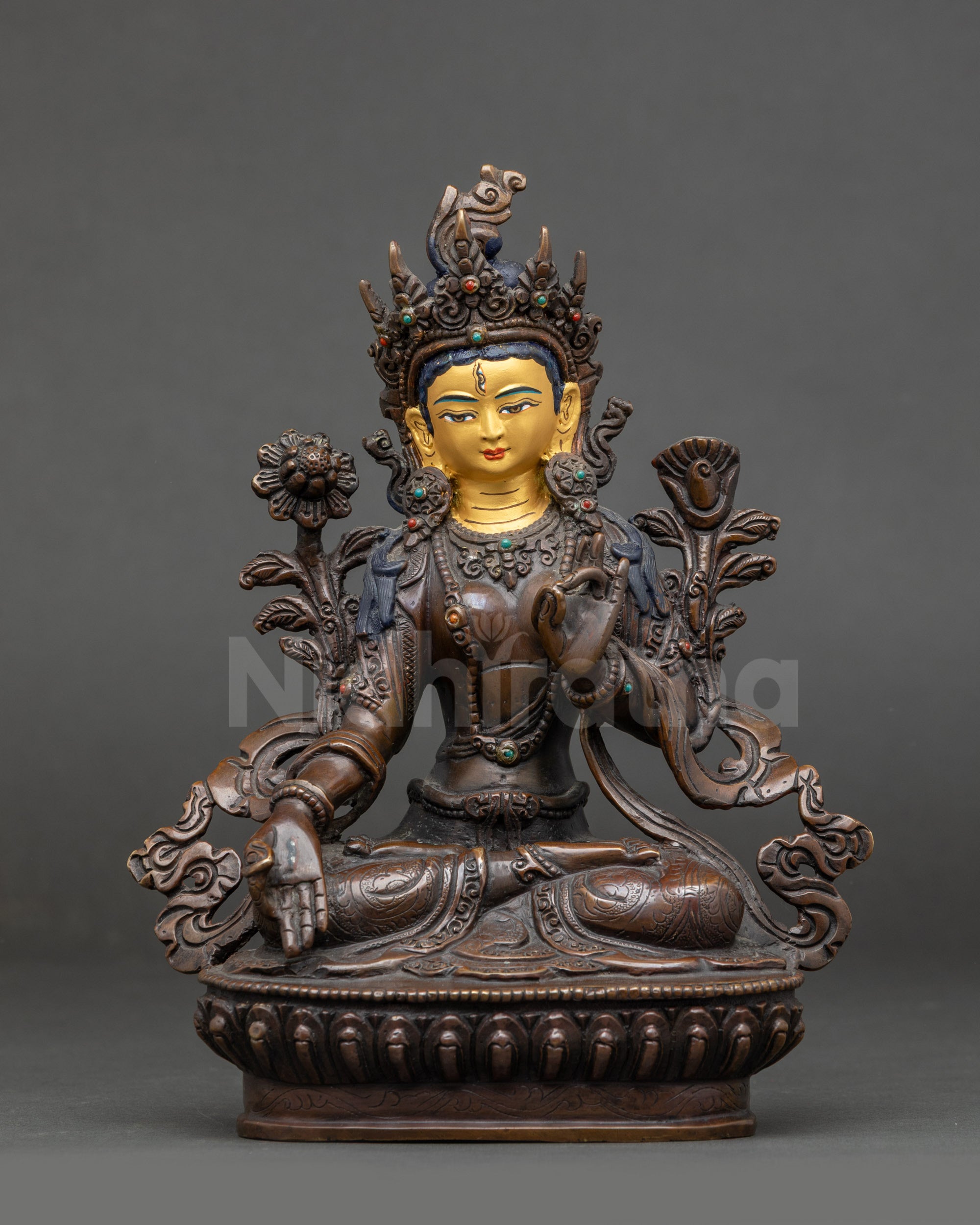 Peaceful Mother Buddha Sculpture of White Tara