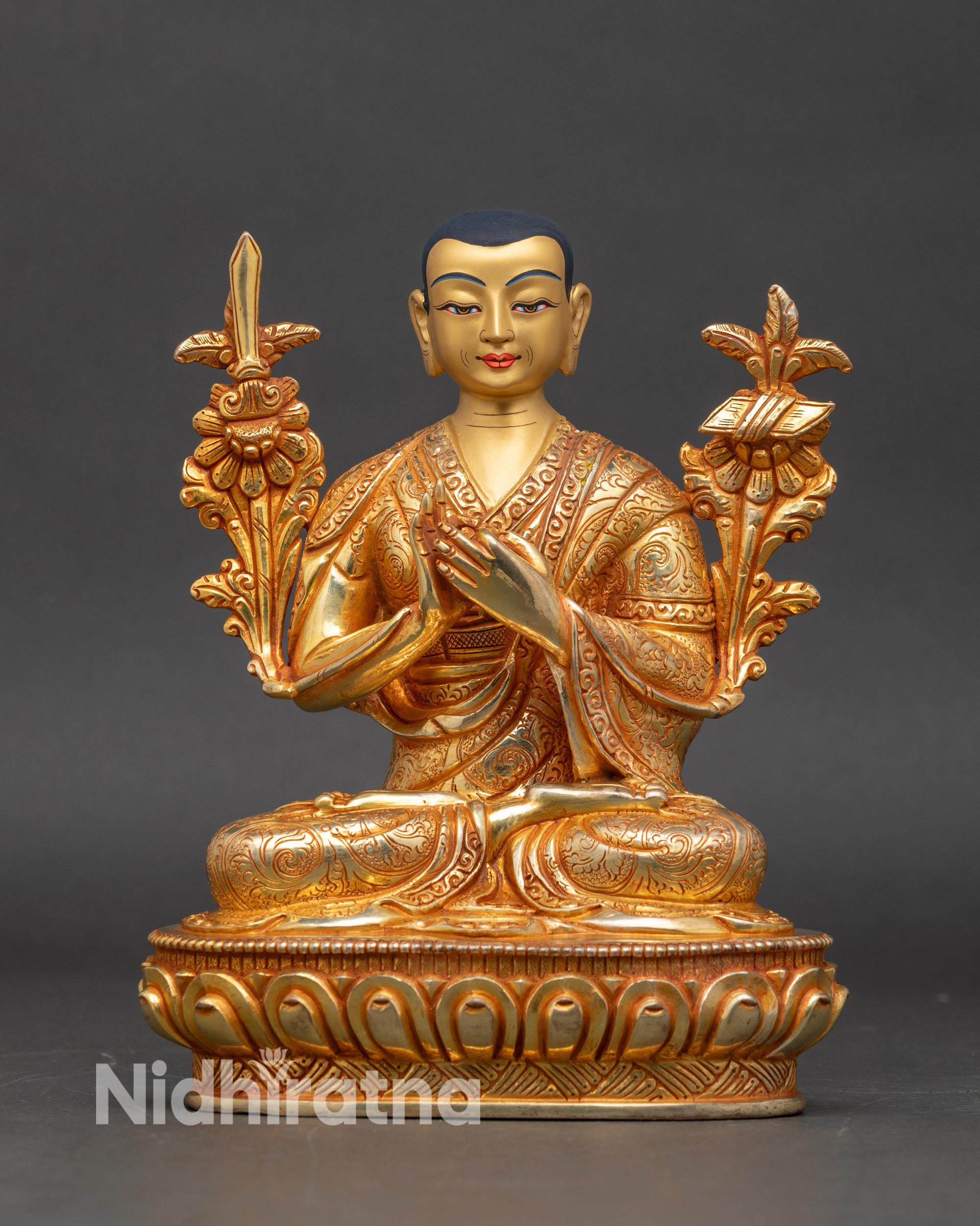 Lama Tsongkhapa Statue Set | Himalayan Sacred Artwork