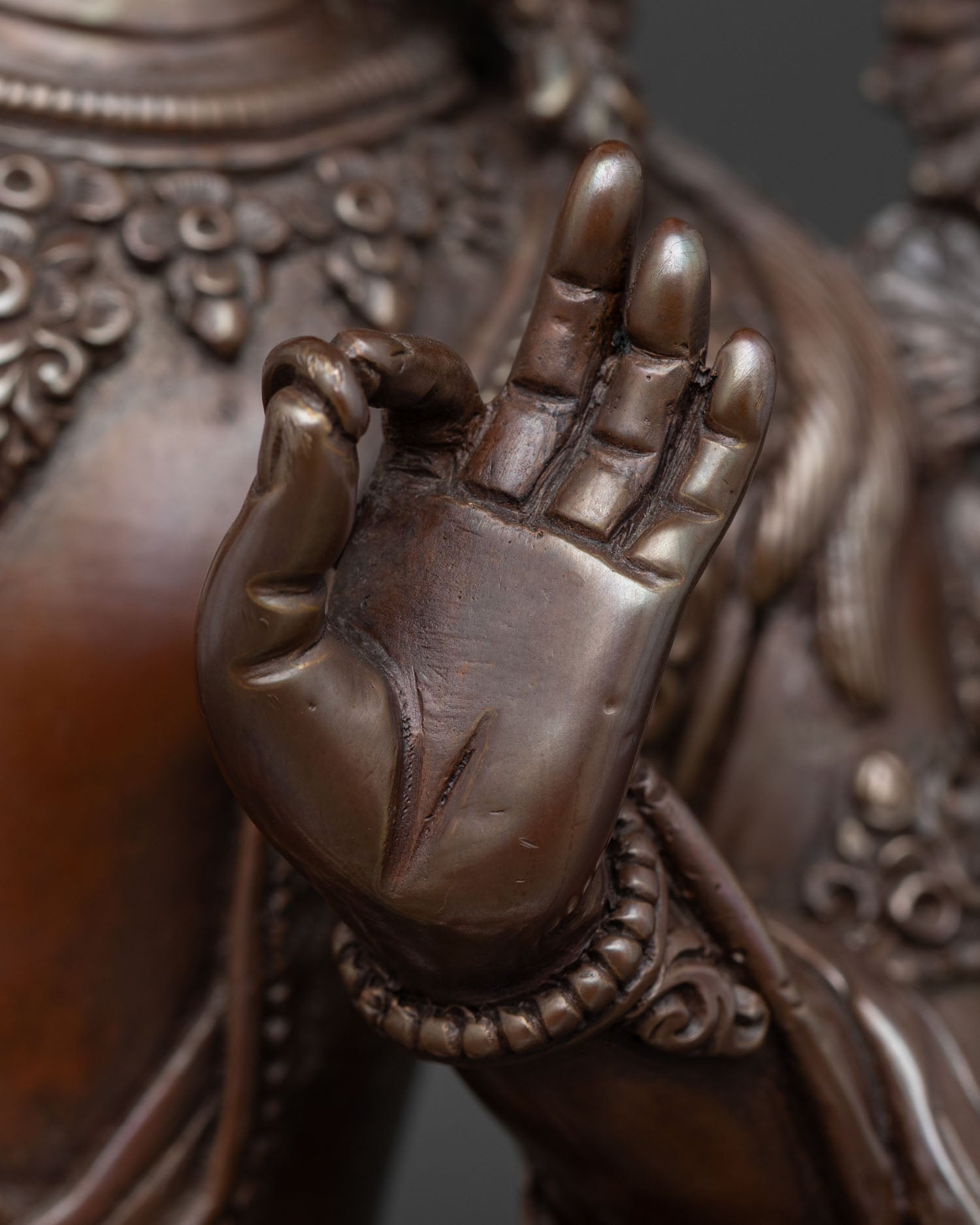 Oxidized Manjushri Statue | Buddhist Meditation & Spiritual Decor