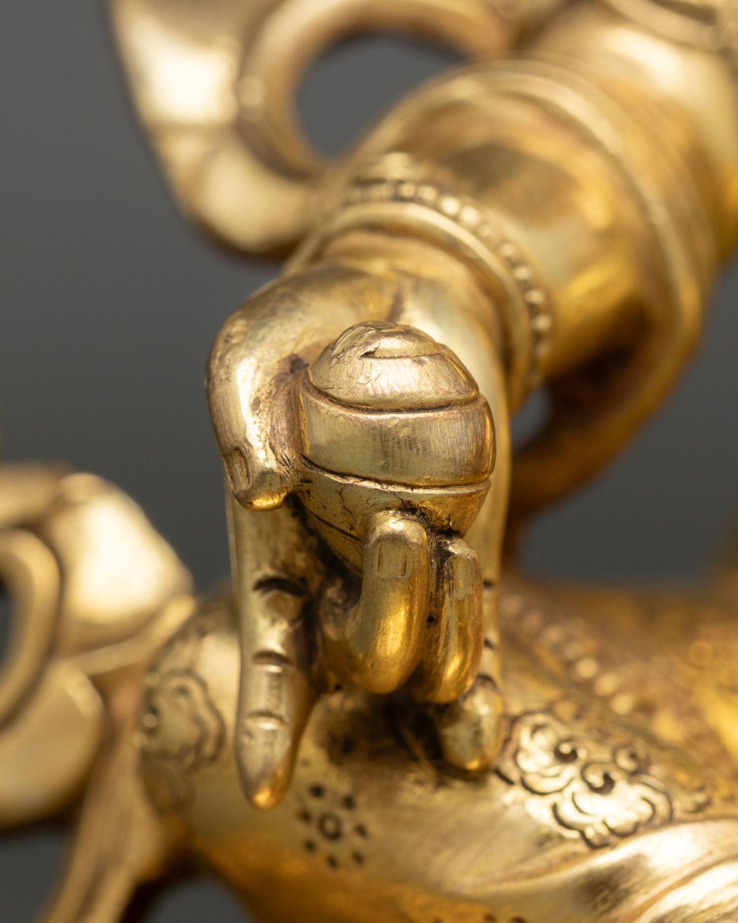 Golden Dzambhala Statue for Wealth and Spiritual Abundance