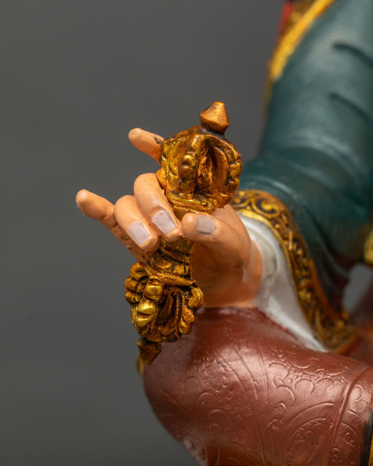 Colorful Guru Rinpoche Statue | Buddhist Artwork from Nepal