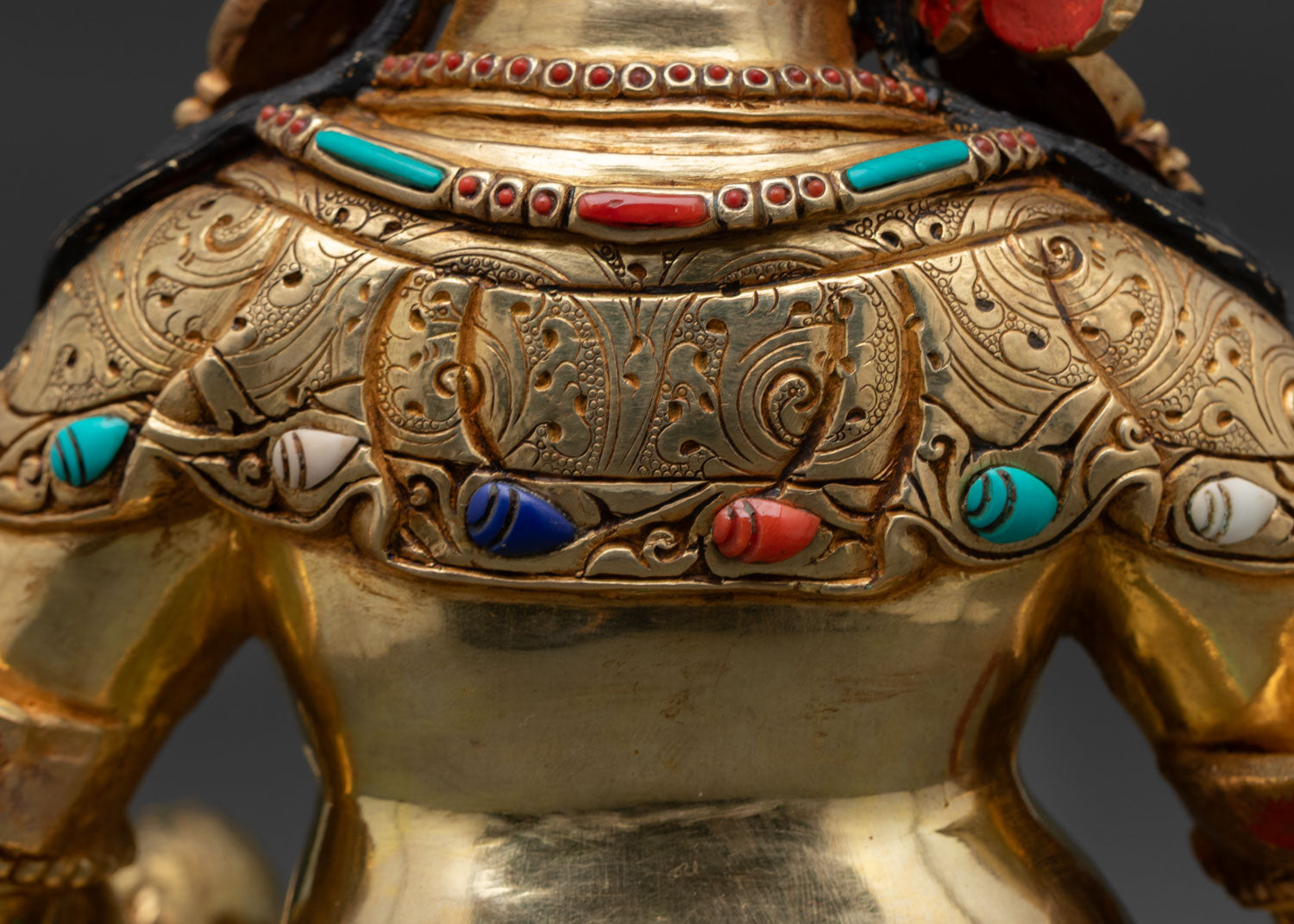 Dzambhala Wealth Deity | Gold Gilded Buddhist Statue