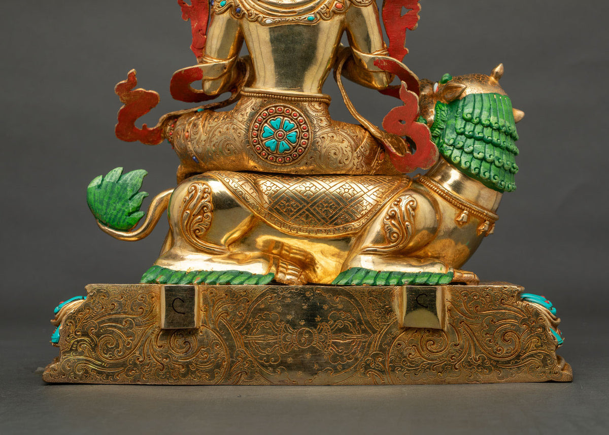 Manjushri Copper Statue | Bodhisattva of Wisdom for Meditation Spaces