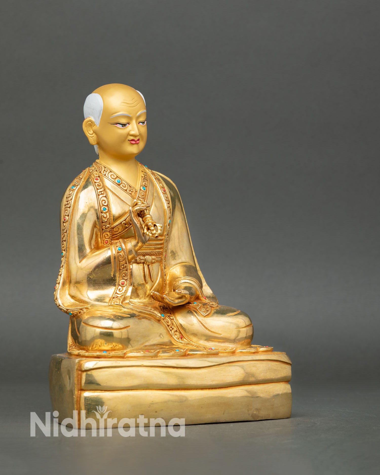 Five Shakya Master Statue Set - Himalayan Buddhist Lineage Figures