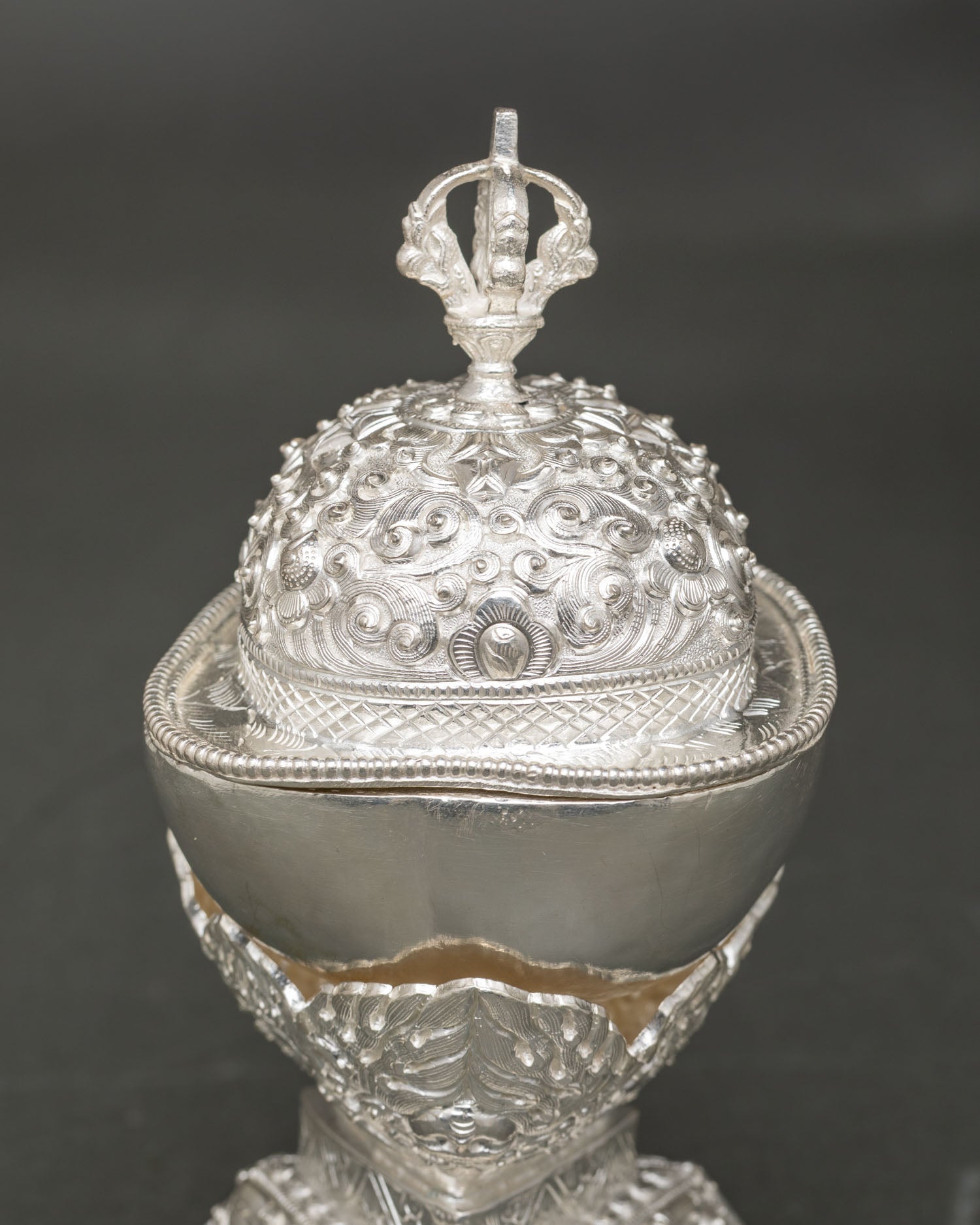 Ornate Buddhist Kapala | Handcrafted Skull Cup from Nepal