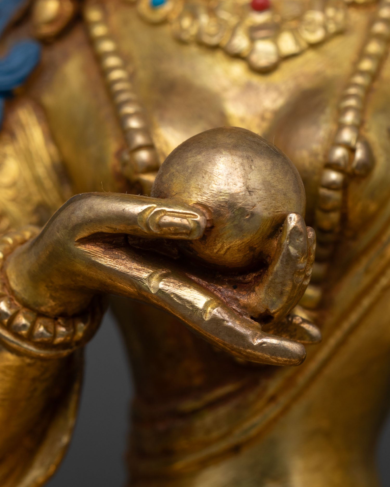 Kshitigarbha | Nepalese 24K Gold Copper Sculpture