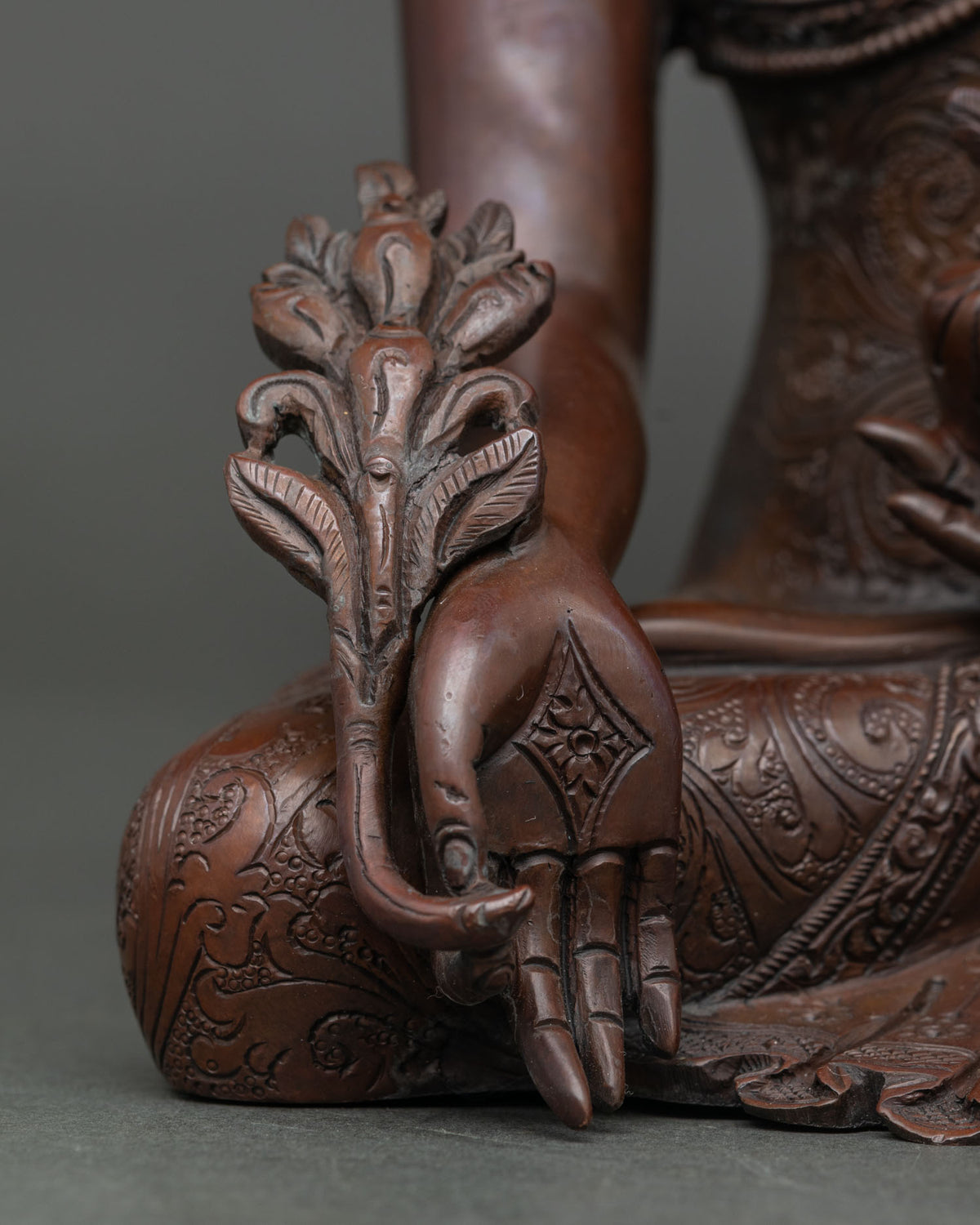 Oxidized Copper Medicine Buddha Statue | Handcrafted Tibetan Artwork