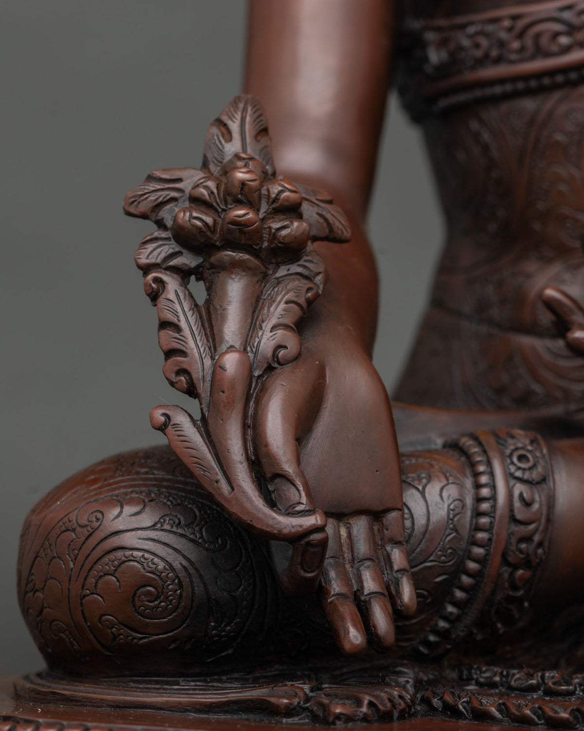 Bhaisajyaguru (Sangye Menla) Statue | Buddhist Oxidized Copper Figurine