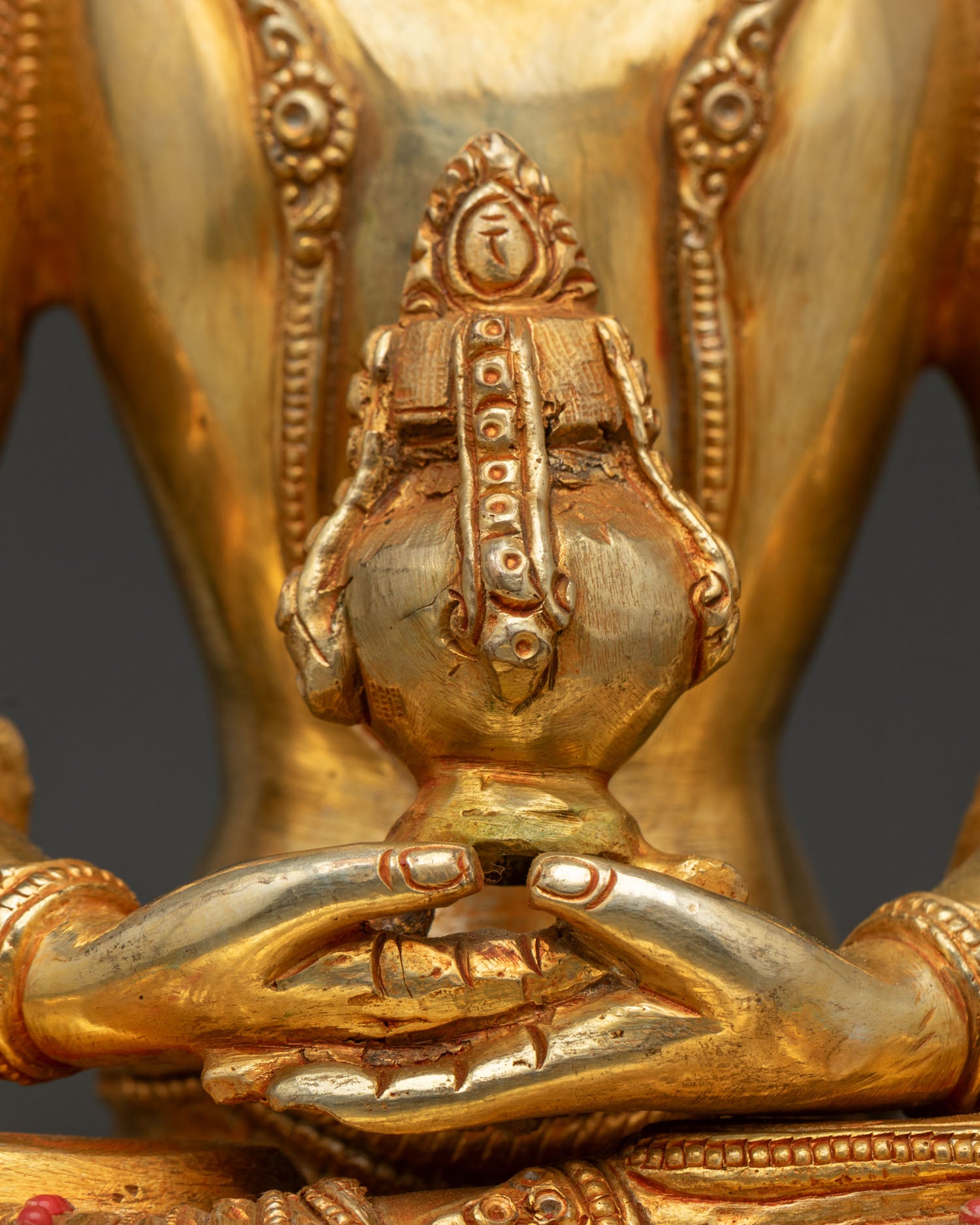 Premium Amitayus Statue | 24K Gold-Gilded Bodhisattva Sculpture