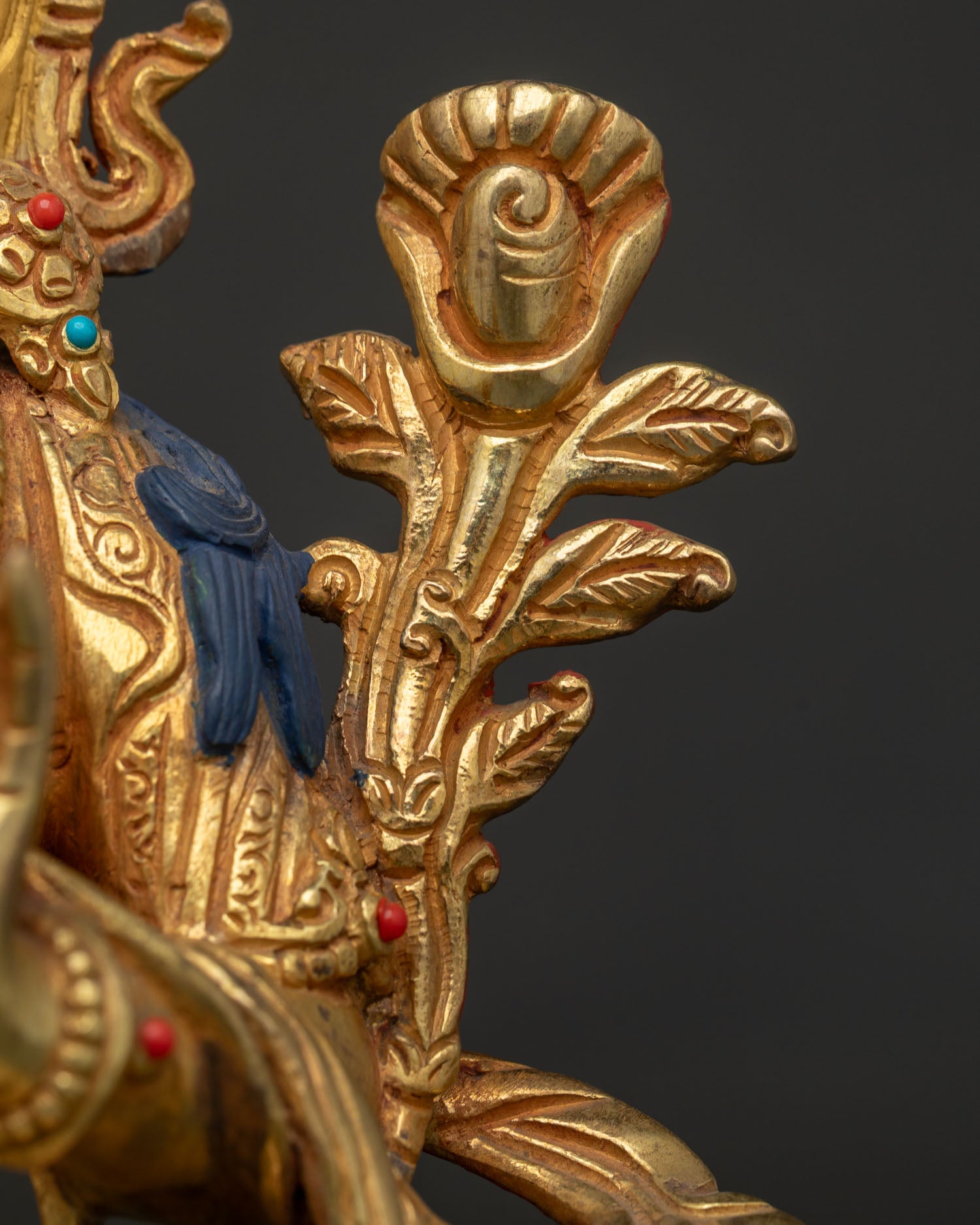 Green Tara Statue | 24K Gold Gilded Copper Sculpture