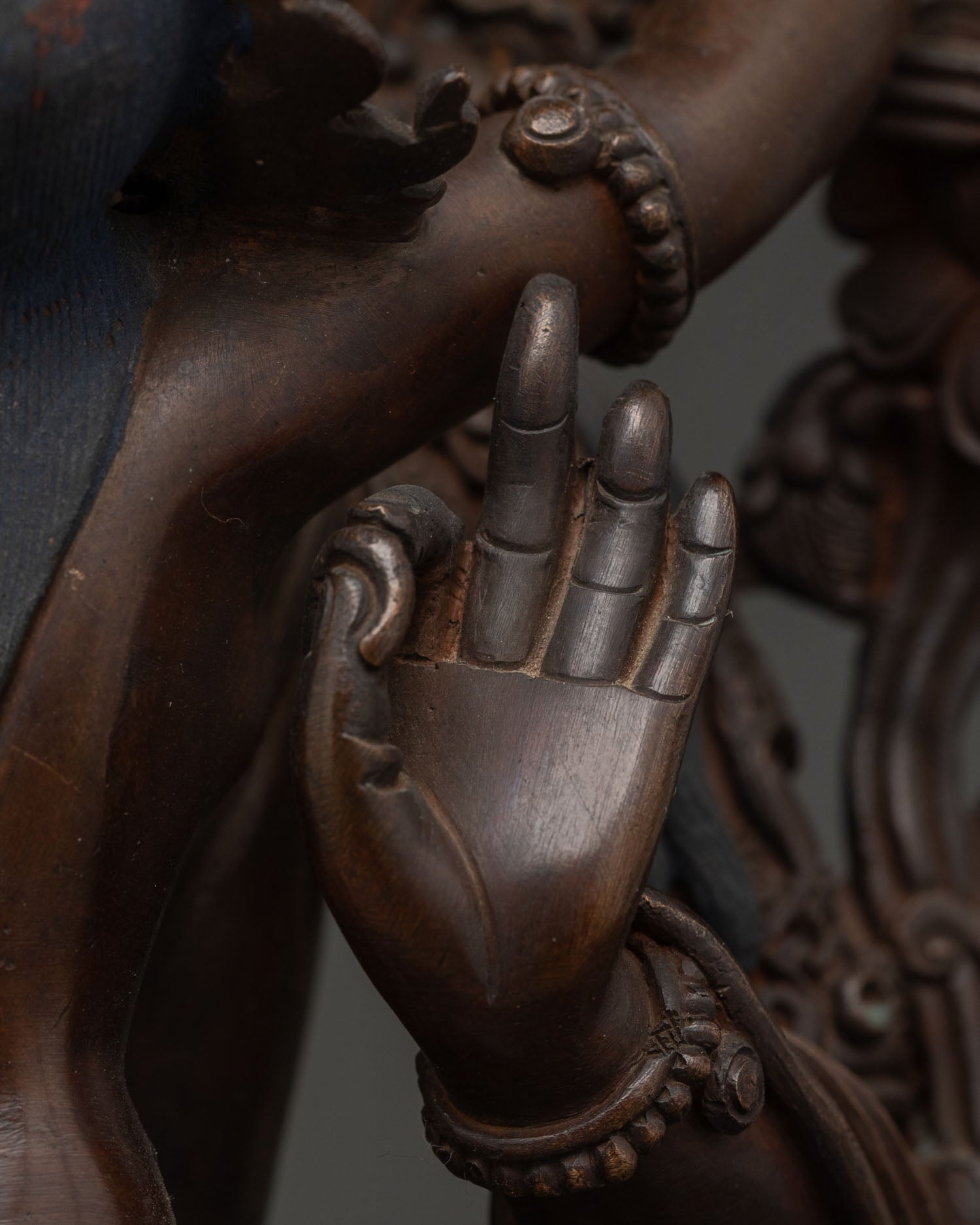 Oxidized Manjushri Statue | Meditation Altar Sculpture of Wisdom