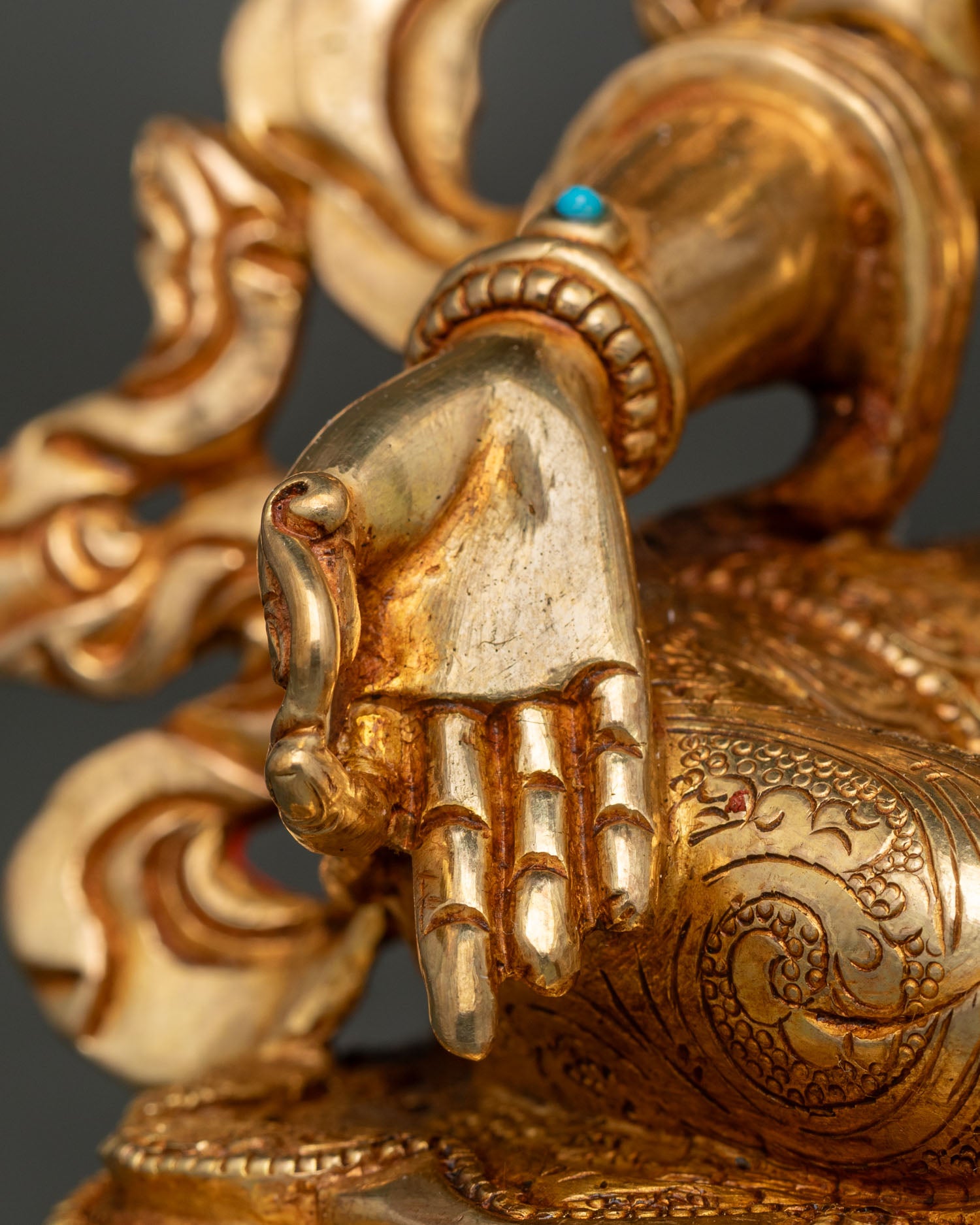 Green Tara Statue | 24K Gold Gilded Buddhist Art