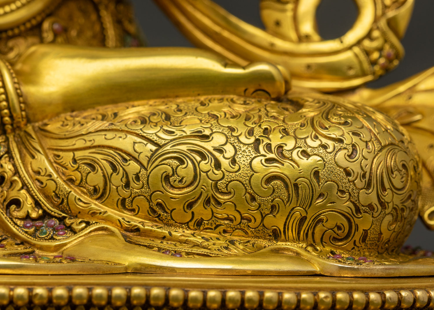 Large Size Manjushri Statue | 24K Gold Fire-Gilded Copper Sculpture