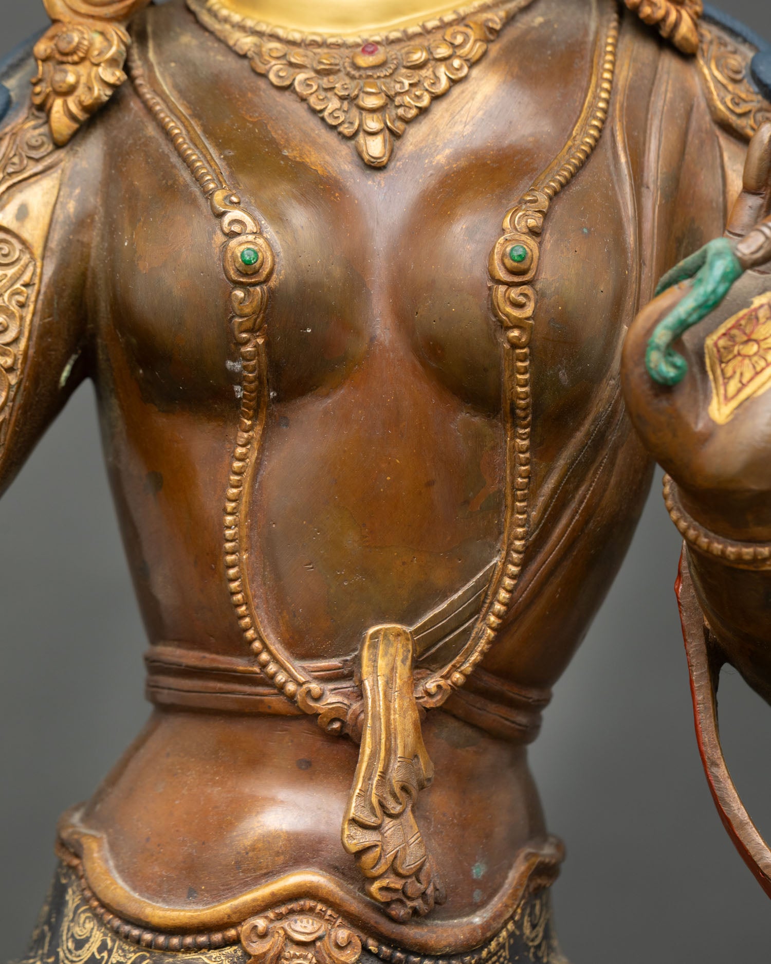 Green Tara Statue | Handmade Copper Art for Spiritual Practice