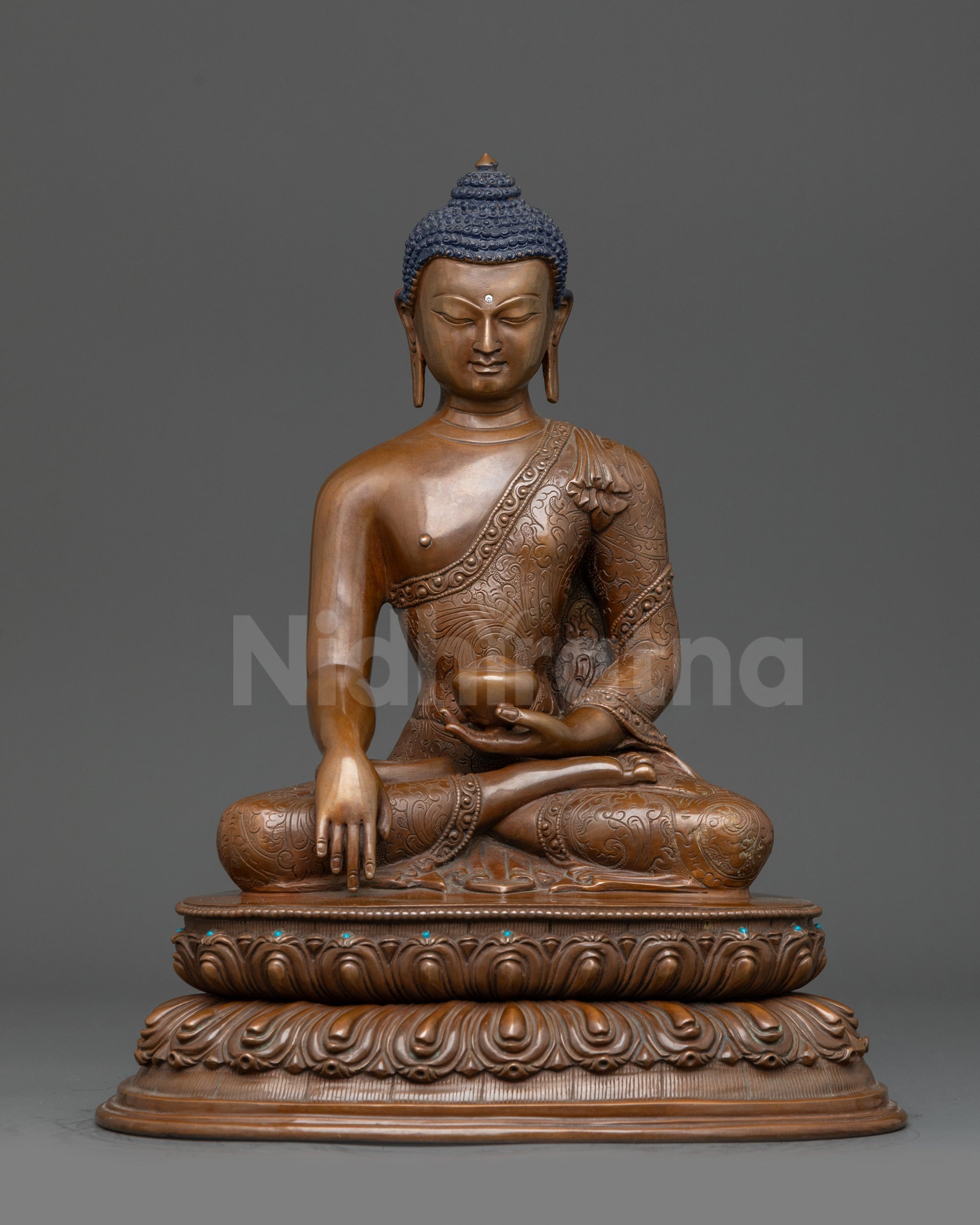 Oxidixed Shakyamuni Buddha Statue