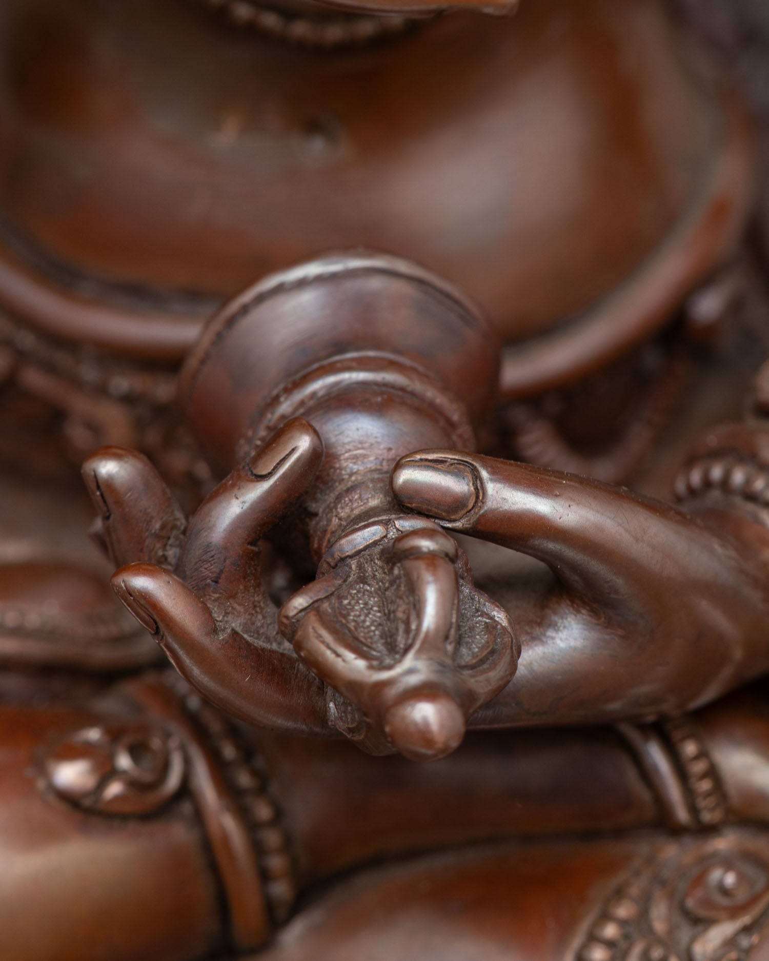 Vajrasattva Statue | Traditional Nepalese Oxidized Copper Art