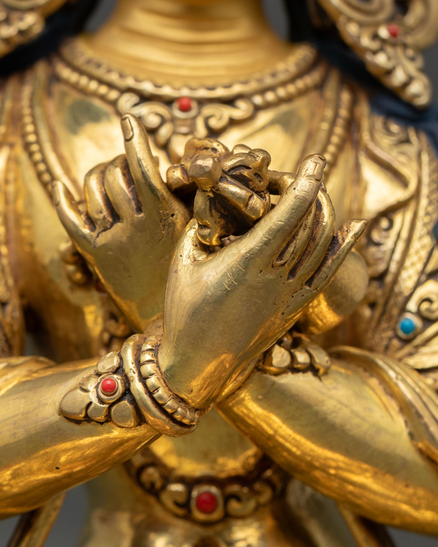 Vajradhara Buddhist Statue | Gold Fire-Gilded Copper Art