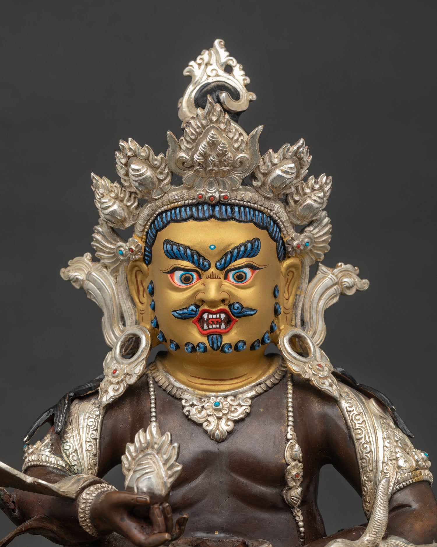 Dzambhala with Consort Statue | Lost-Wax Buddhist Art from Nepal