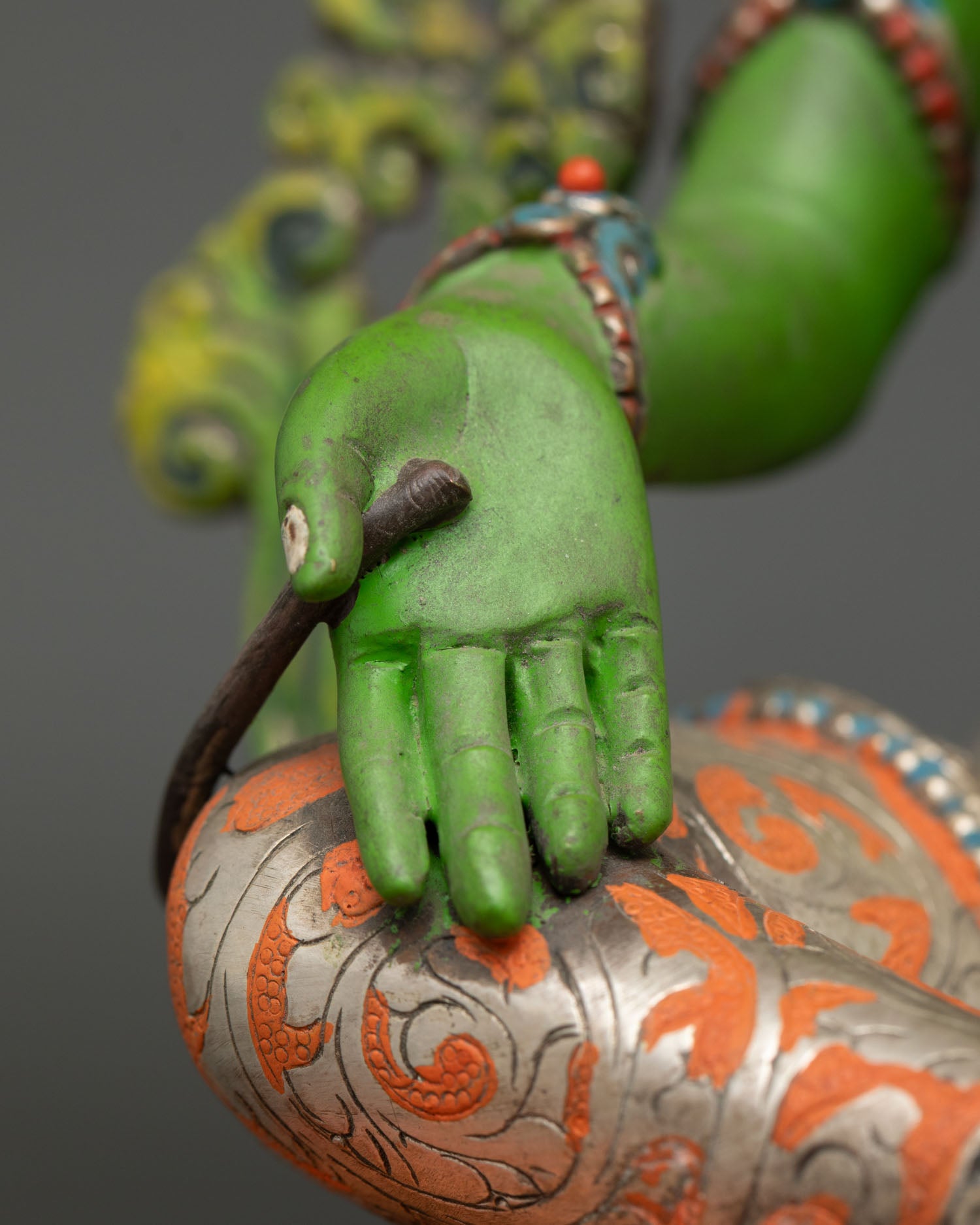 Green Tara Statue | Hand-Painted Buddhist Goddess Artwork