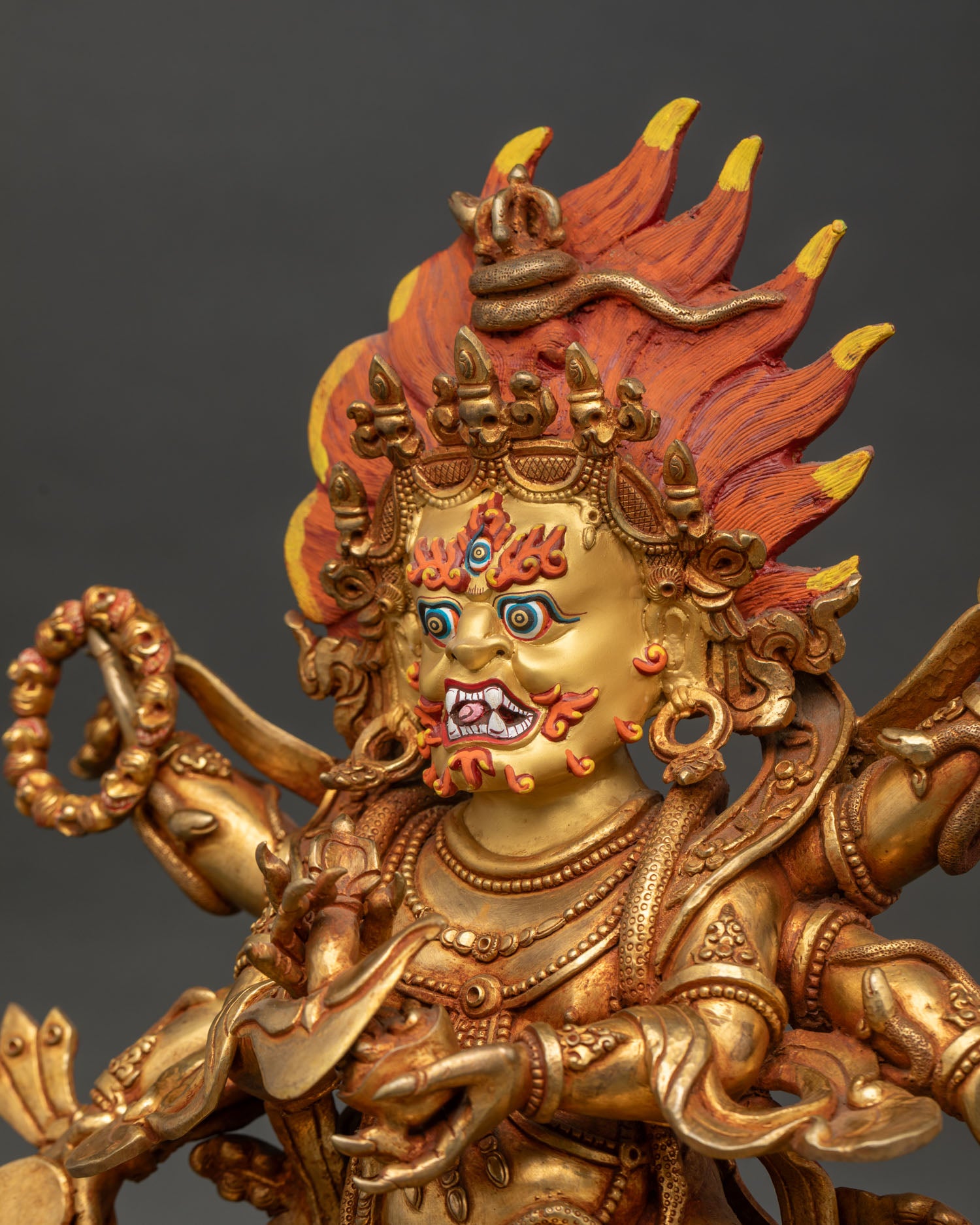 Six-Armed Mahakala Statue | Traditional Himalayan Buddhist Art