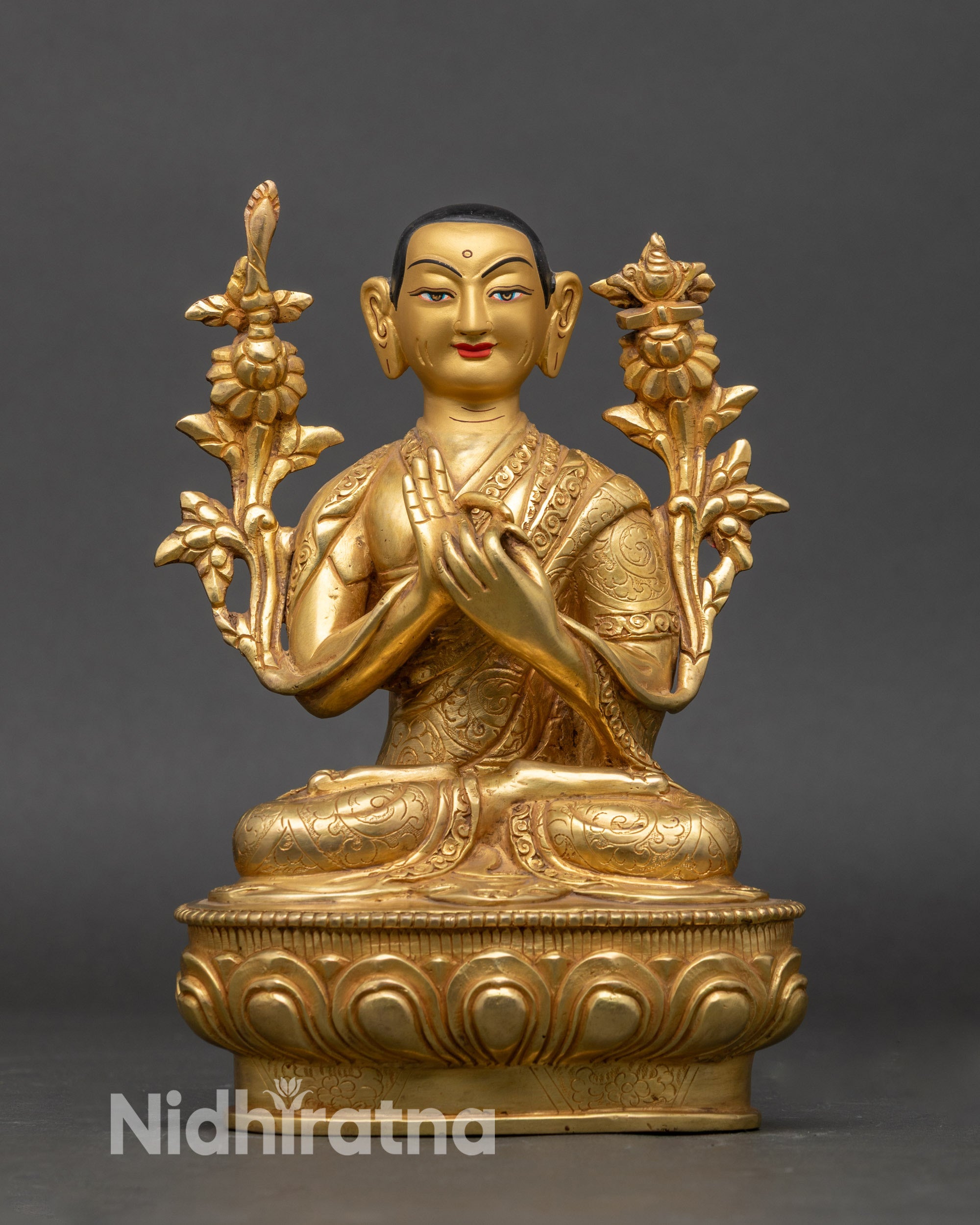 Tsongkhapa Statue Set with Two Disciples | Lost-Wax Craftsmanship